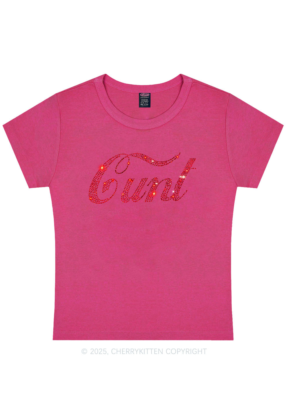 Rhinestone Special Cxxt Y2K Baby Tee Cherrykitten
