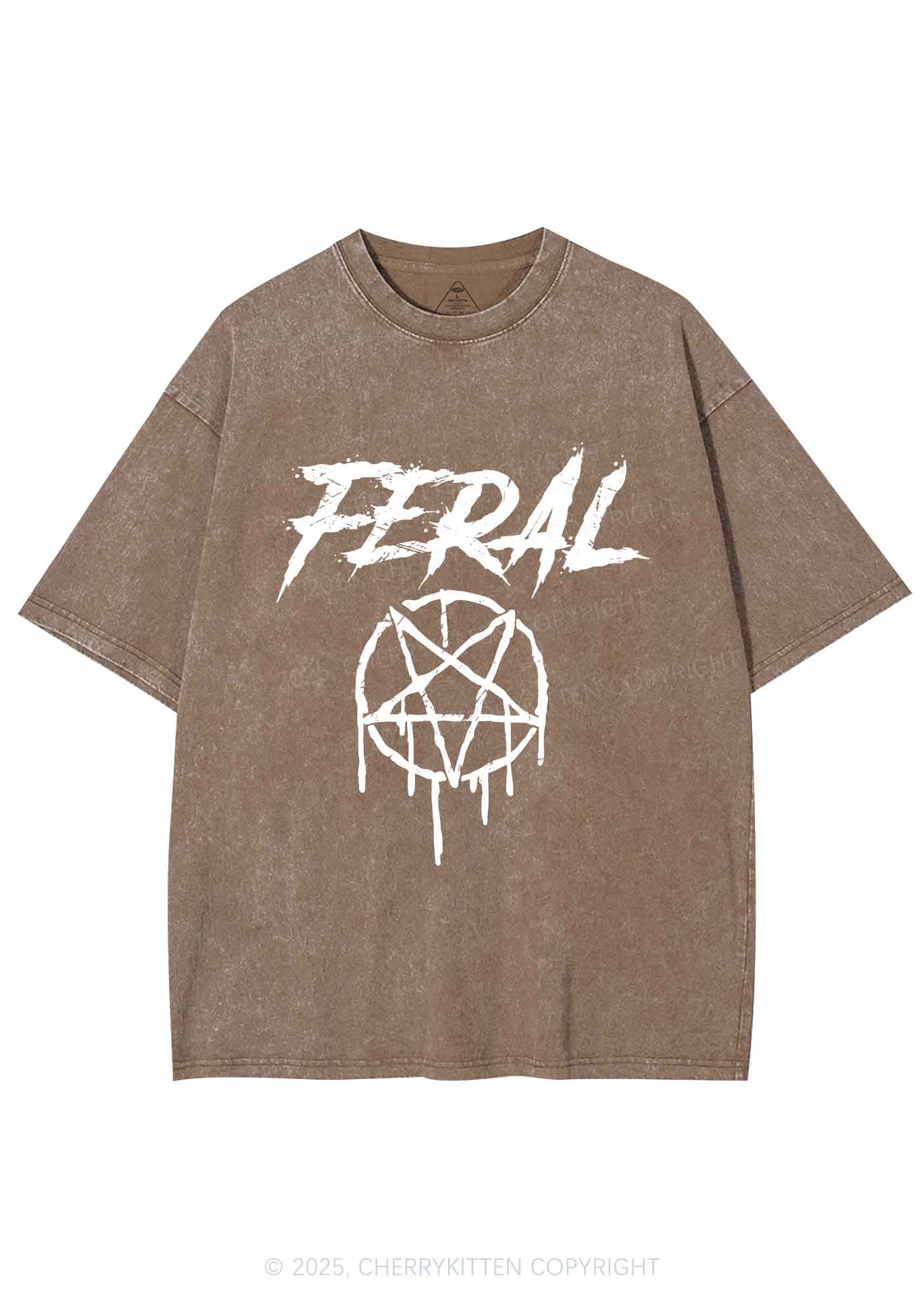 Halloween Feral Y2K Shirts Washed Tee Cherrykitten