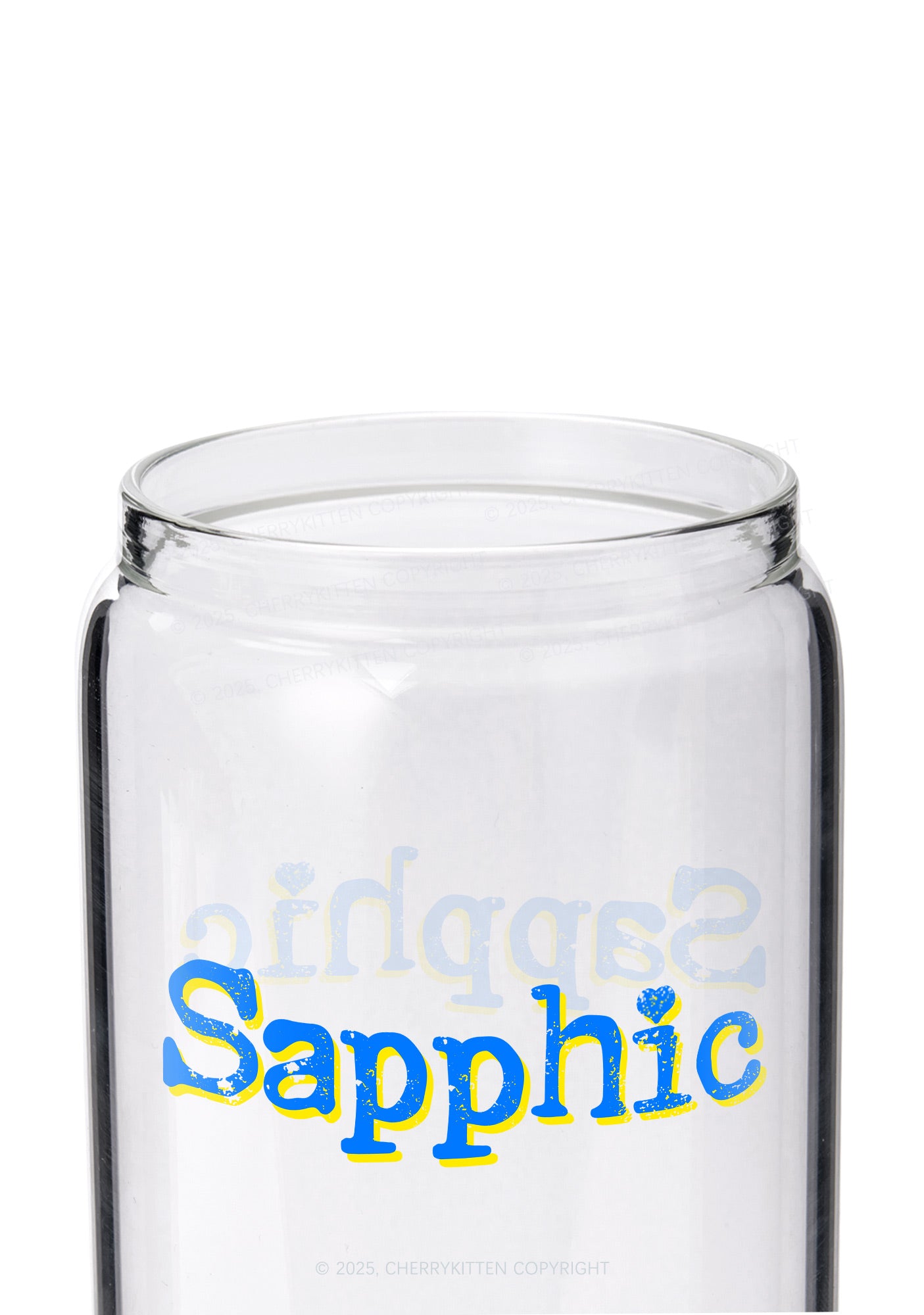 Sapphic Pride Y2K Printed Glass Cup Cherrykitten