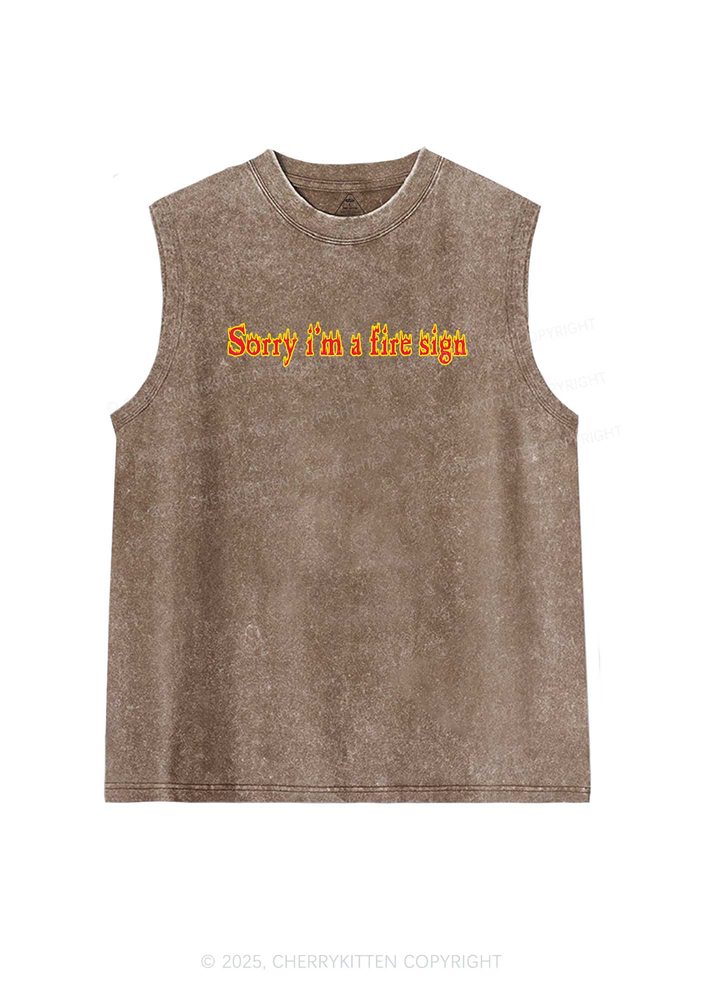 Fire Sign Y2K Washed Tank Cherrykitten