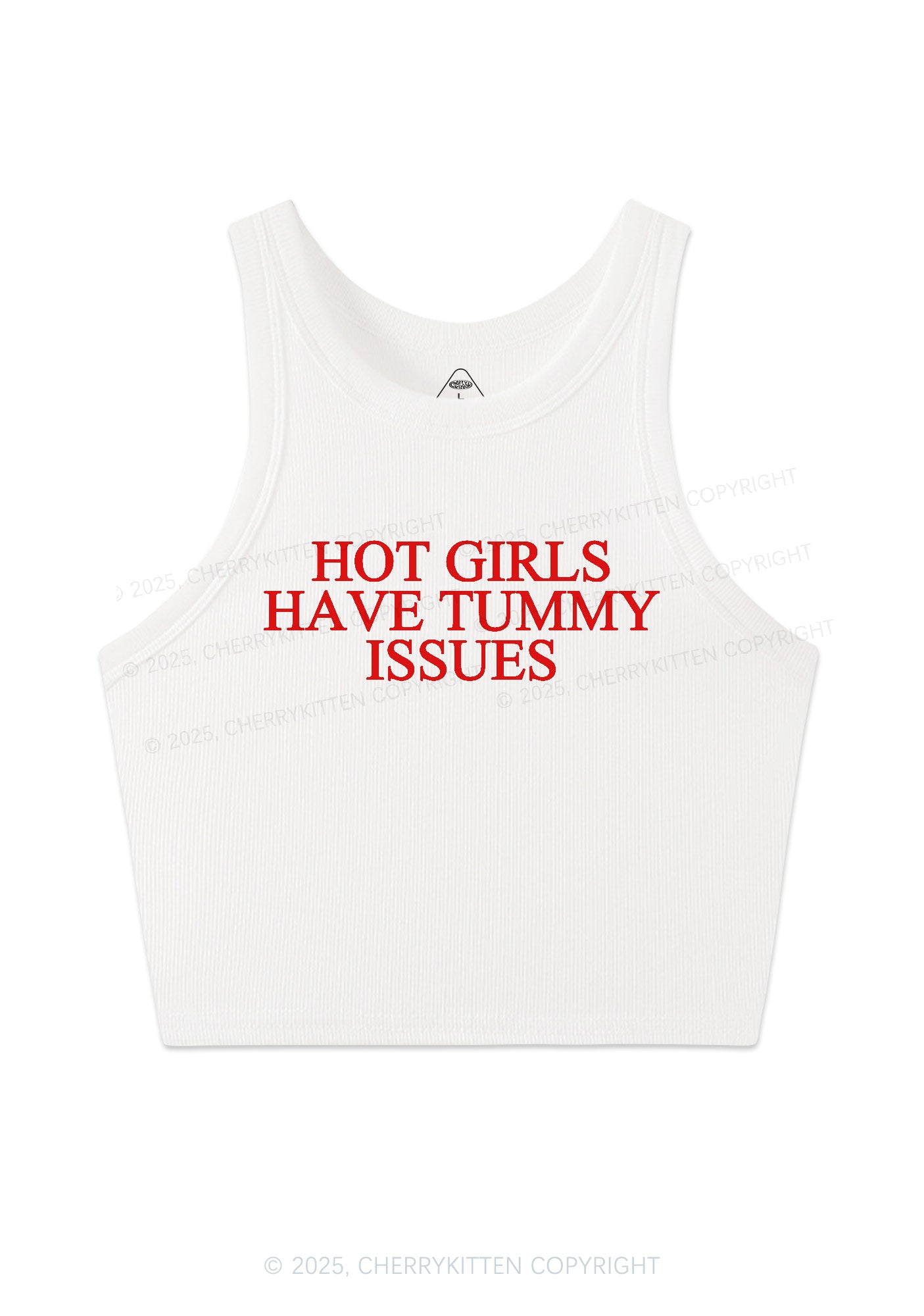 Hot Girls Have Tummy Issues Y2K Crop Tank Top Cherrykitten