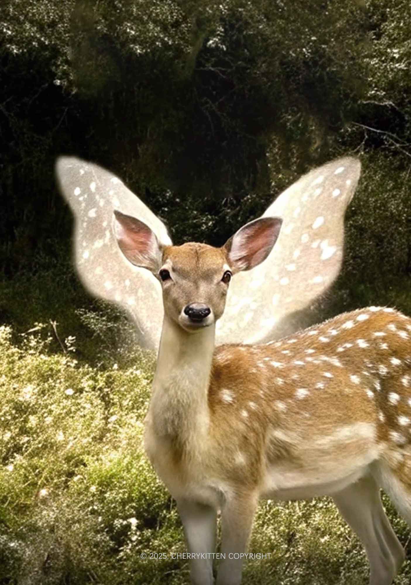 Forest Deer Y2K Mesh Crop Top Cherrykitten