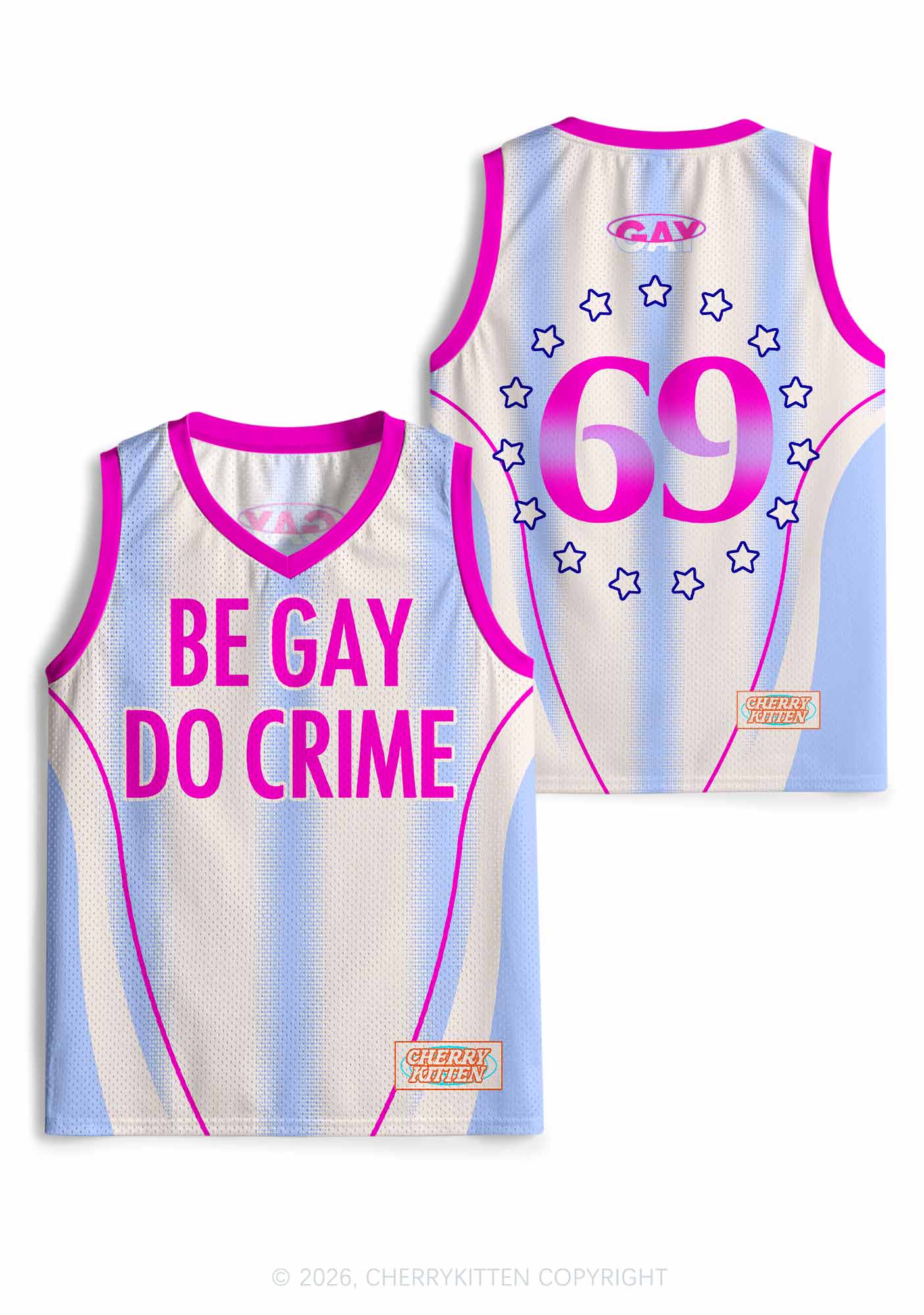 Purple Be Gay Do Crime Pride Y2K Sport Jersey Tank Cherrykitten