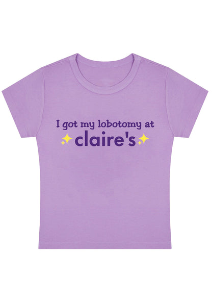 Curvy I Got My Lobotomy At Claire's Baby Tee