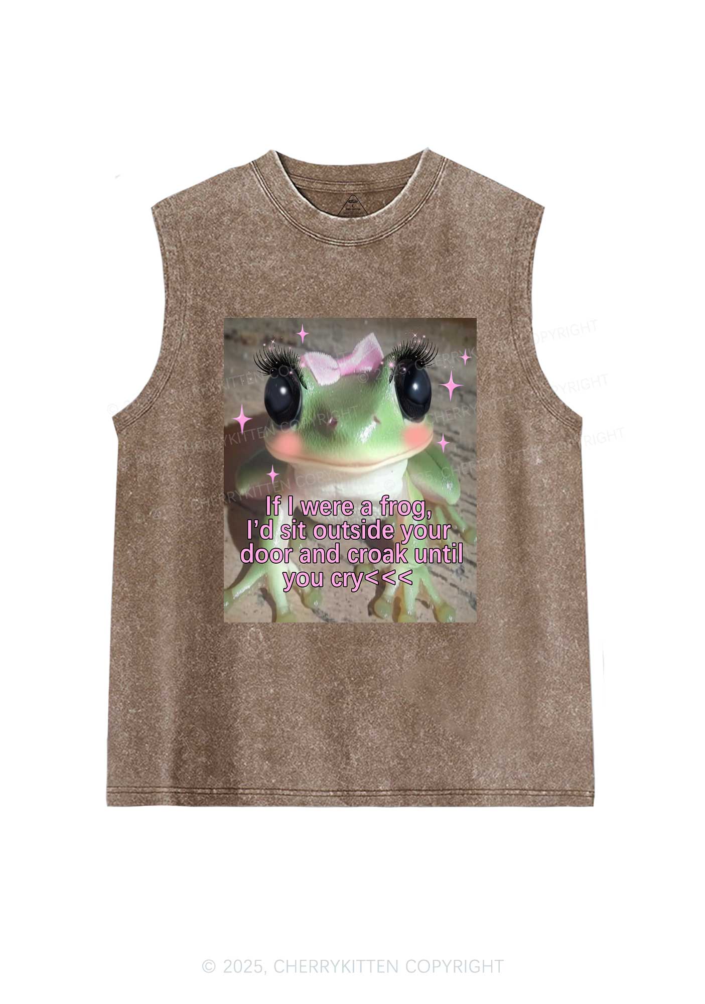 If I Were Frog Y2K Washed Muscle Tank Cherrykitten