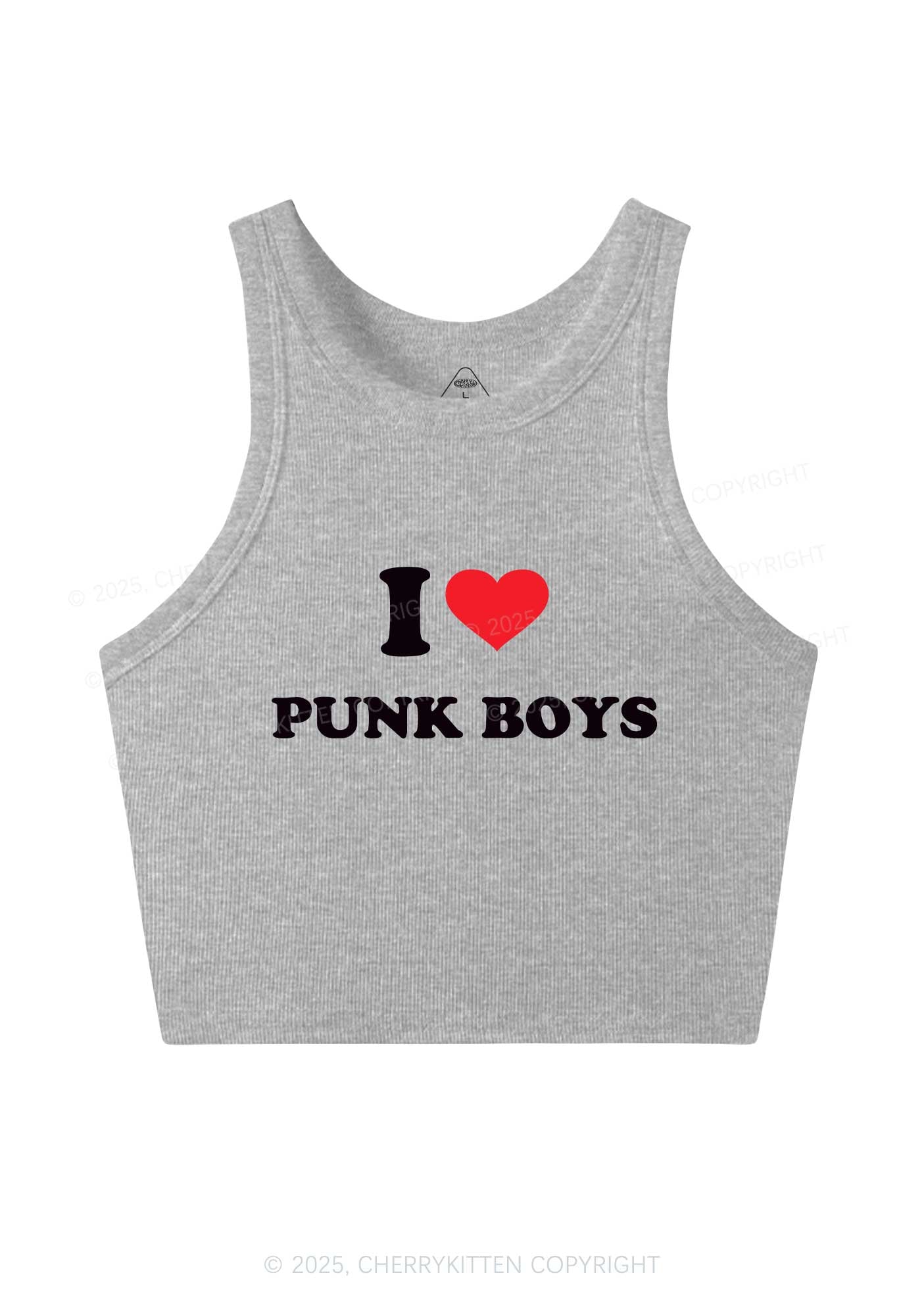 I Love Punk Boys Y2K Crop Tank Top Cherrykitten