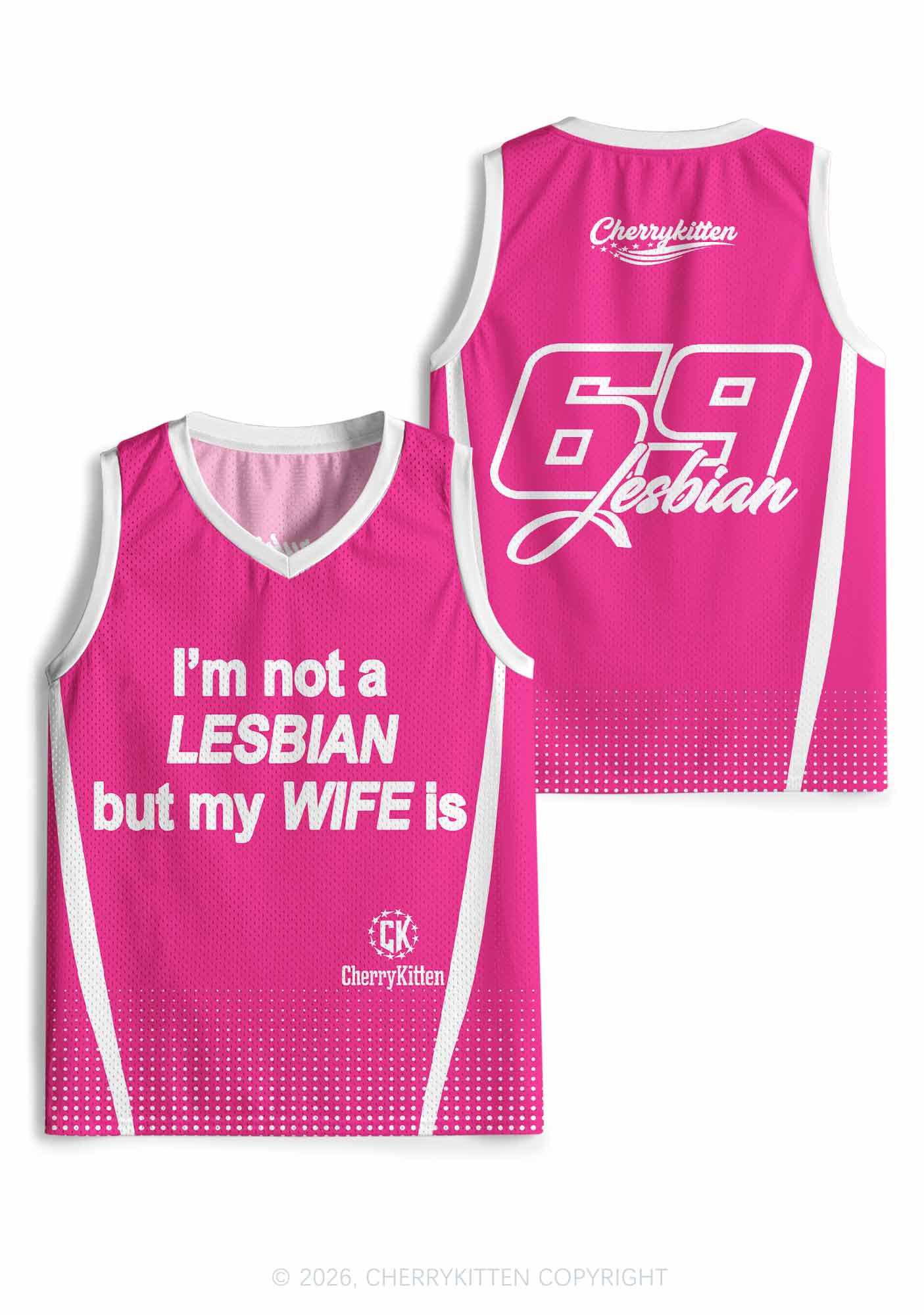 Im Not Lesbian But My Wife Is Pride Y2K Sport Jersey Tank Cherrykitten