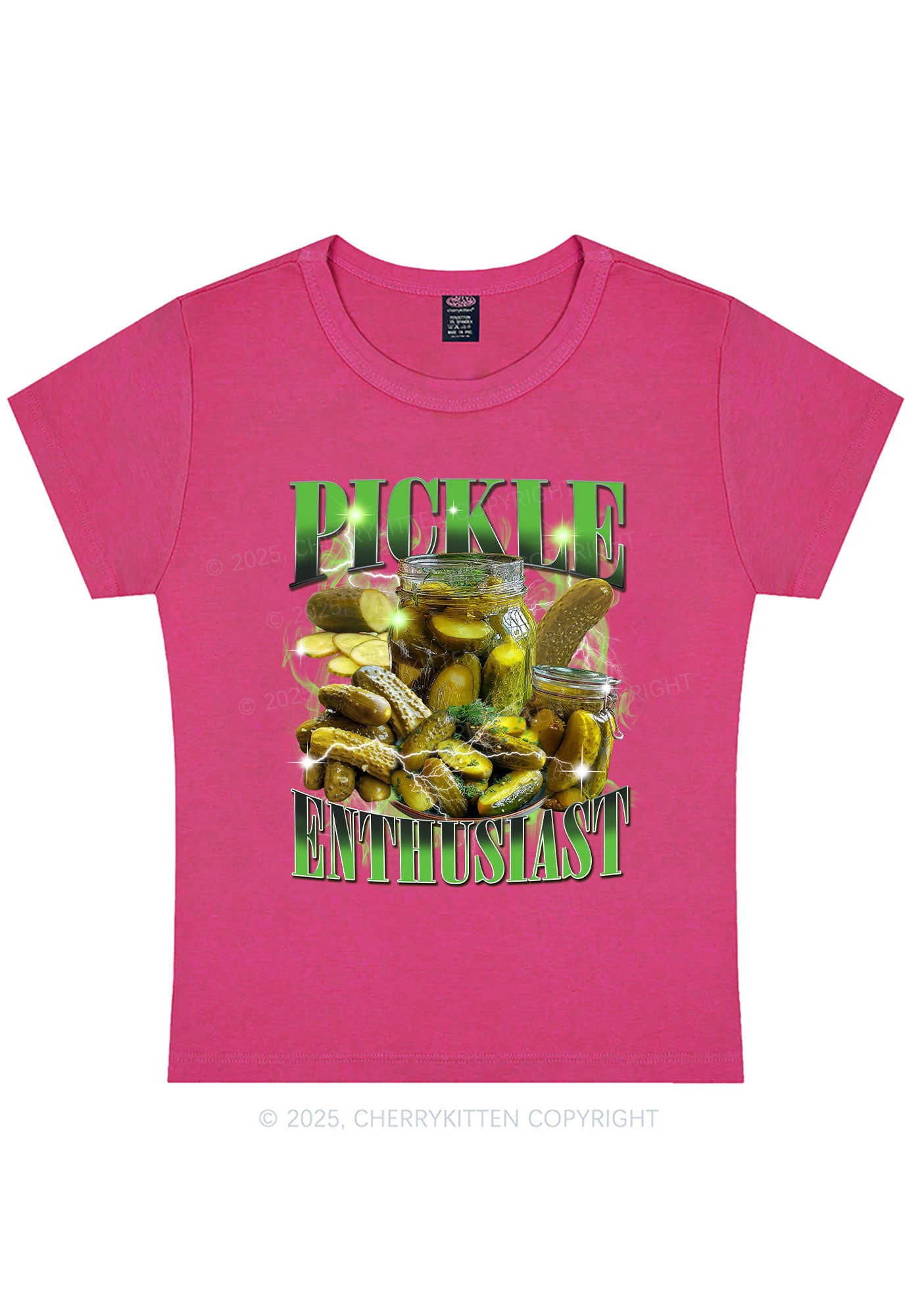 Pickle Enthusiast Y2K Baby Tee Cherrykitten
