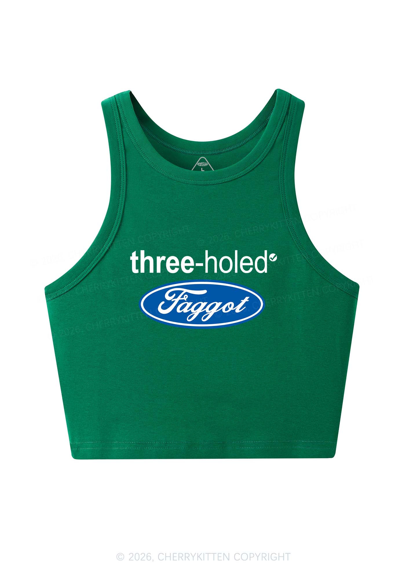 Three Holed Faggot Pride Y2K Crop Tank Top Cherrykitten