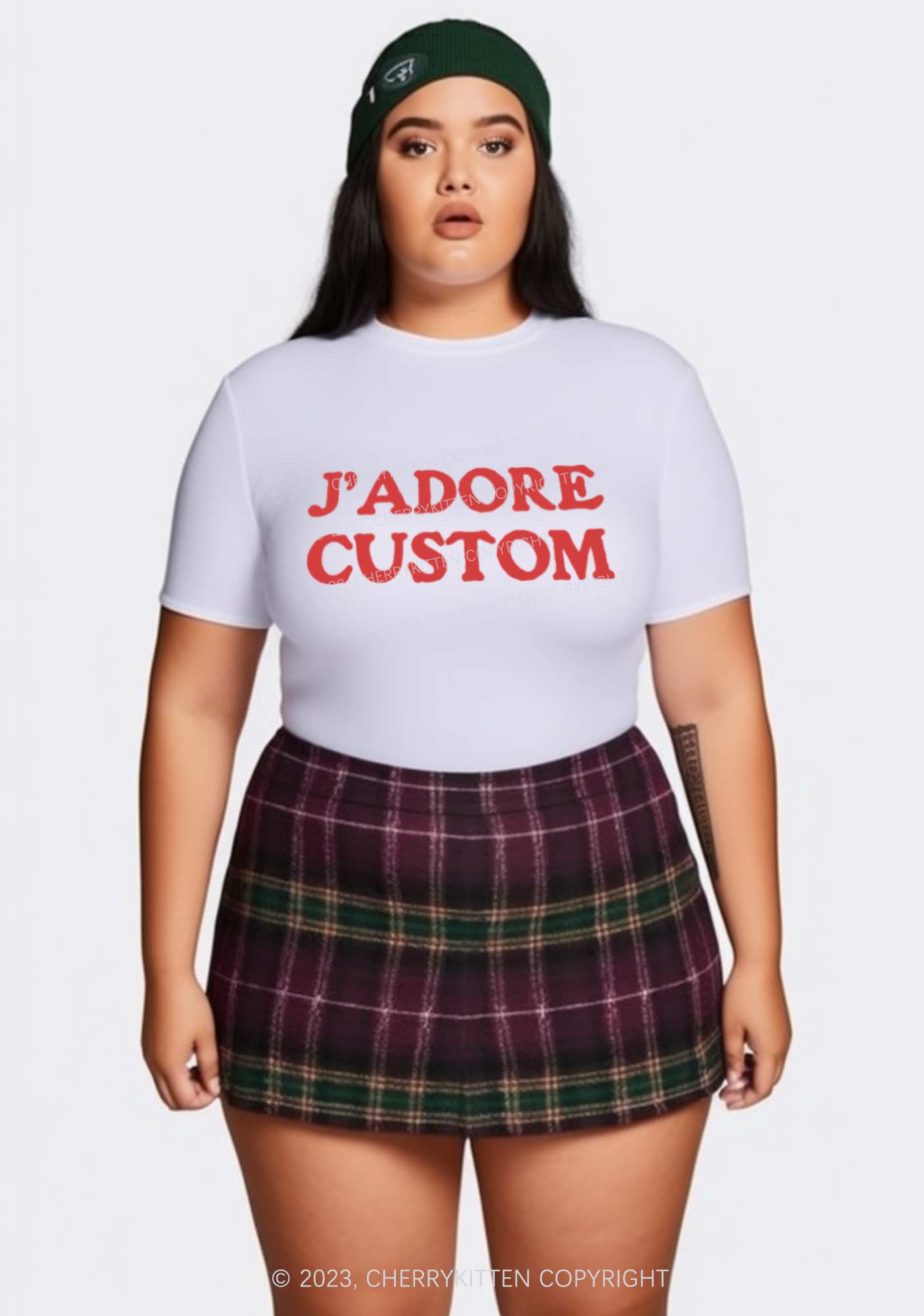 Curvy J'adore Custom Baby Tee Cherrykitten