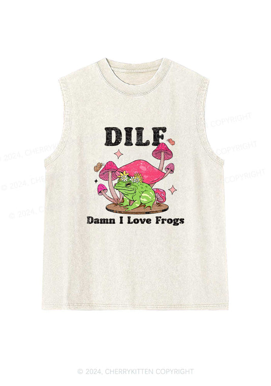 I Love Frogs Y2K Washed Tank Cherrykitten