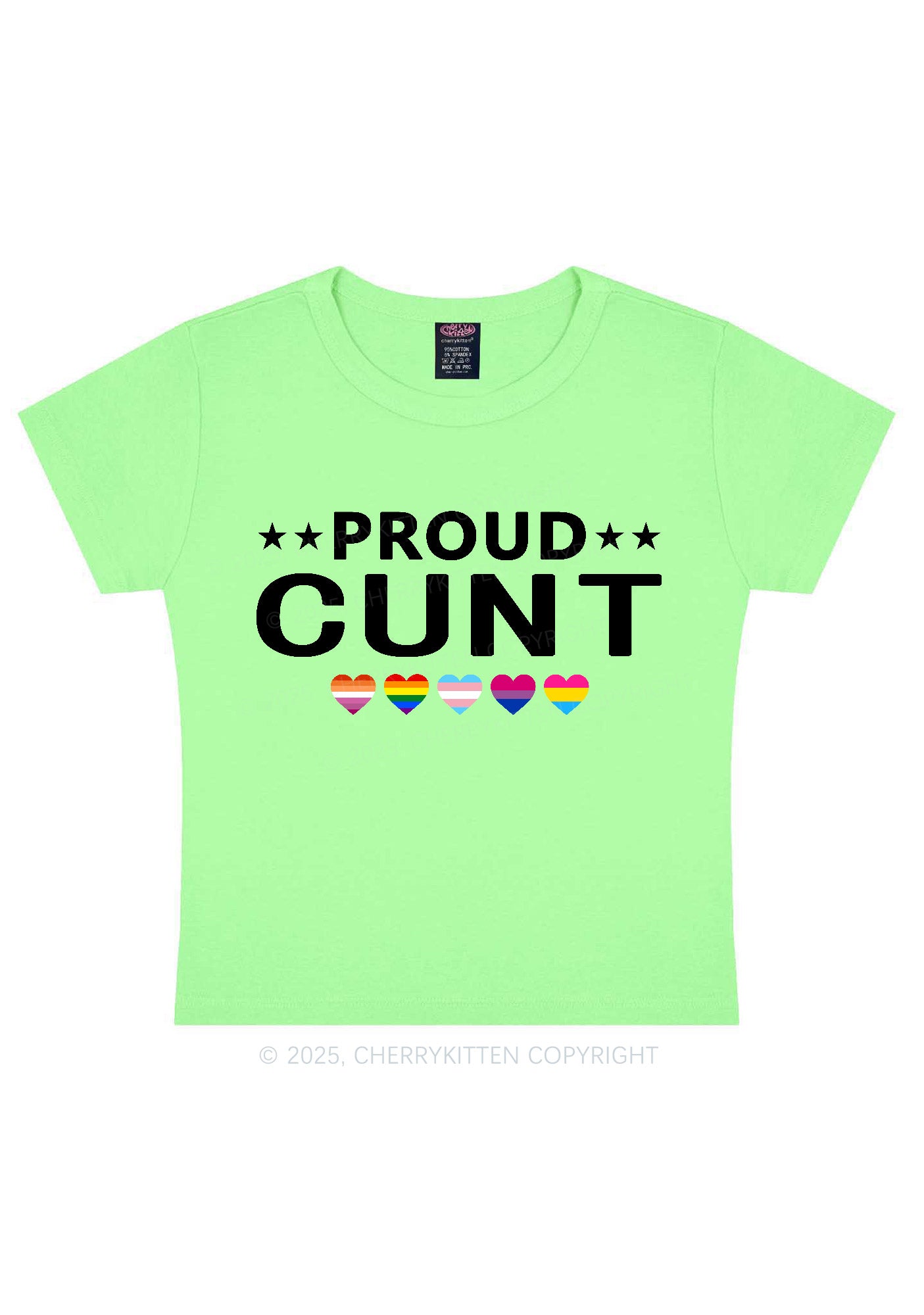Proud Cxxt Pride Y2K Baby Tee Cherrykitten