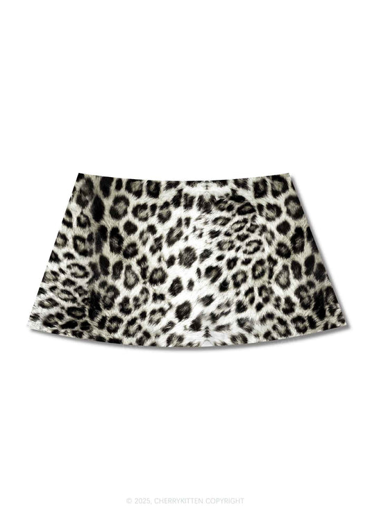 Wild Leopard Y2K Print Mini Skirt Cherrykitten