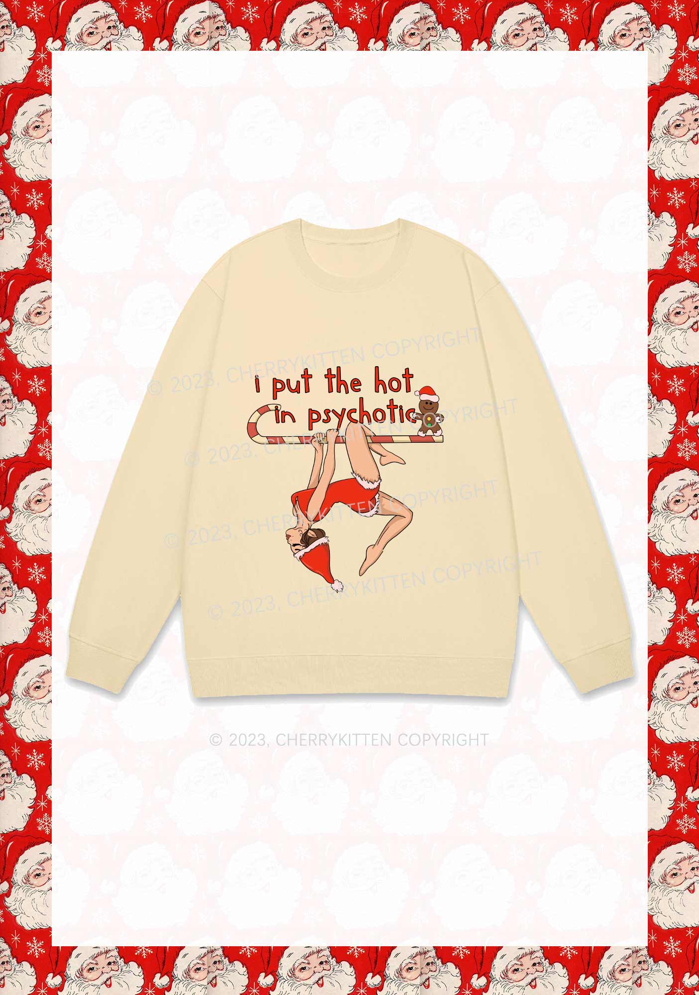 Christmas Yoga Girl Y2K Sweatshirt Cherrykitten