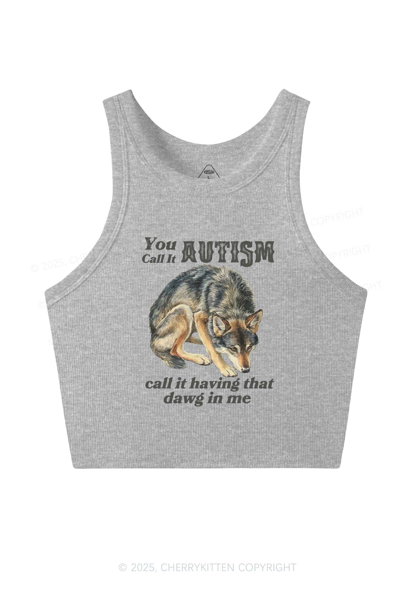 You Call It Autism Y2K Crop Tank Top Cherrykitten