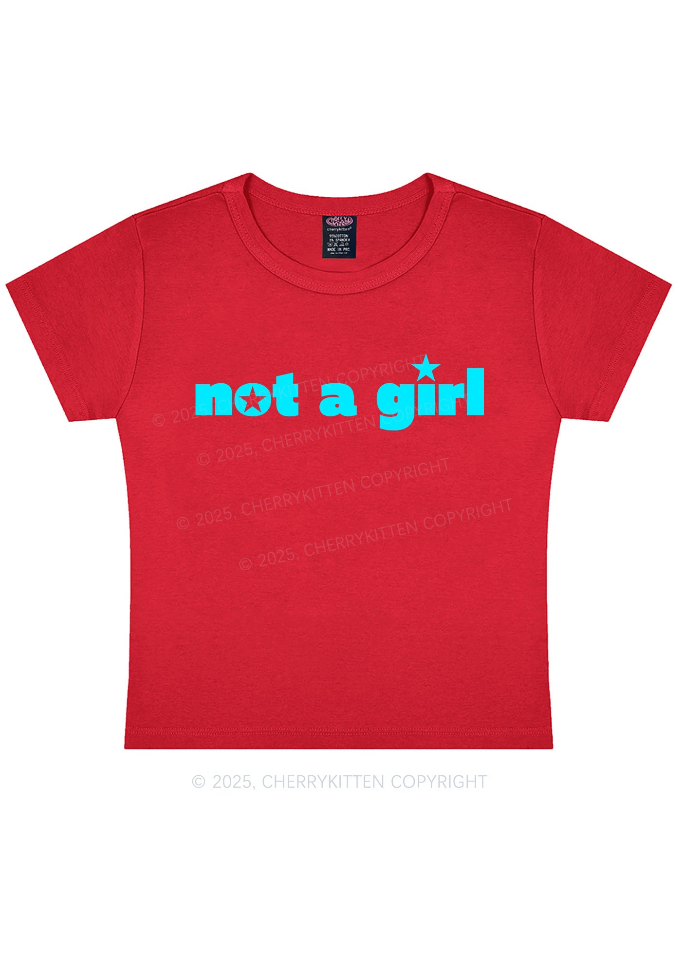 Not A Girl Y2K Baby Tee Cherrykitten