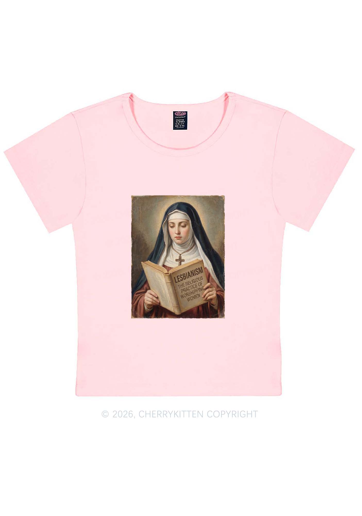 Lesbianism Nun Pride Y2K Baby Tee Cherrykitten