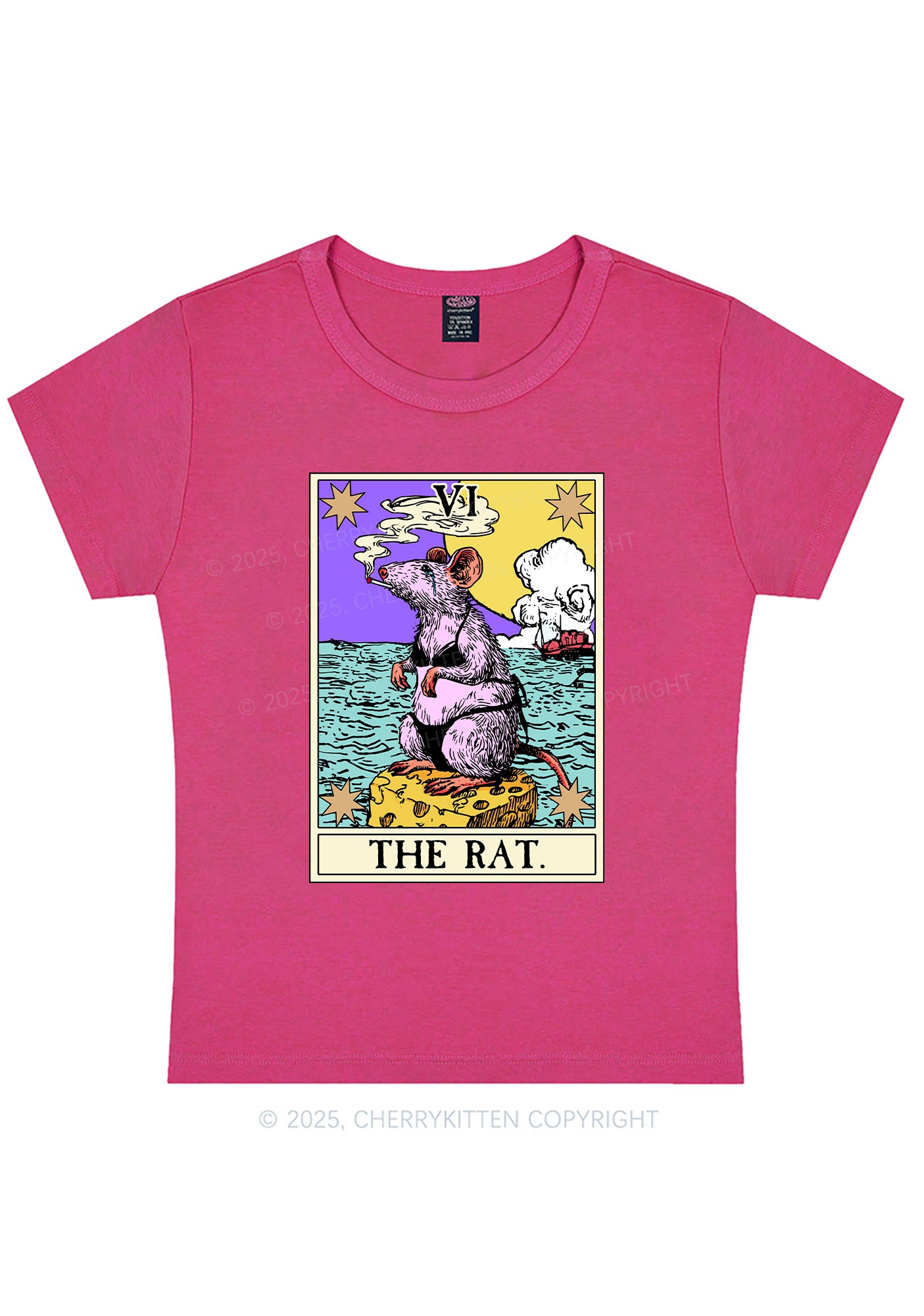 The Rat Smoking Y2K Baby Tee Cherrykitten