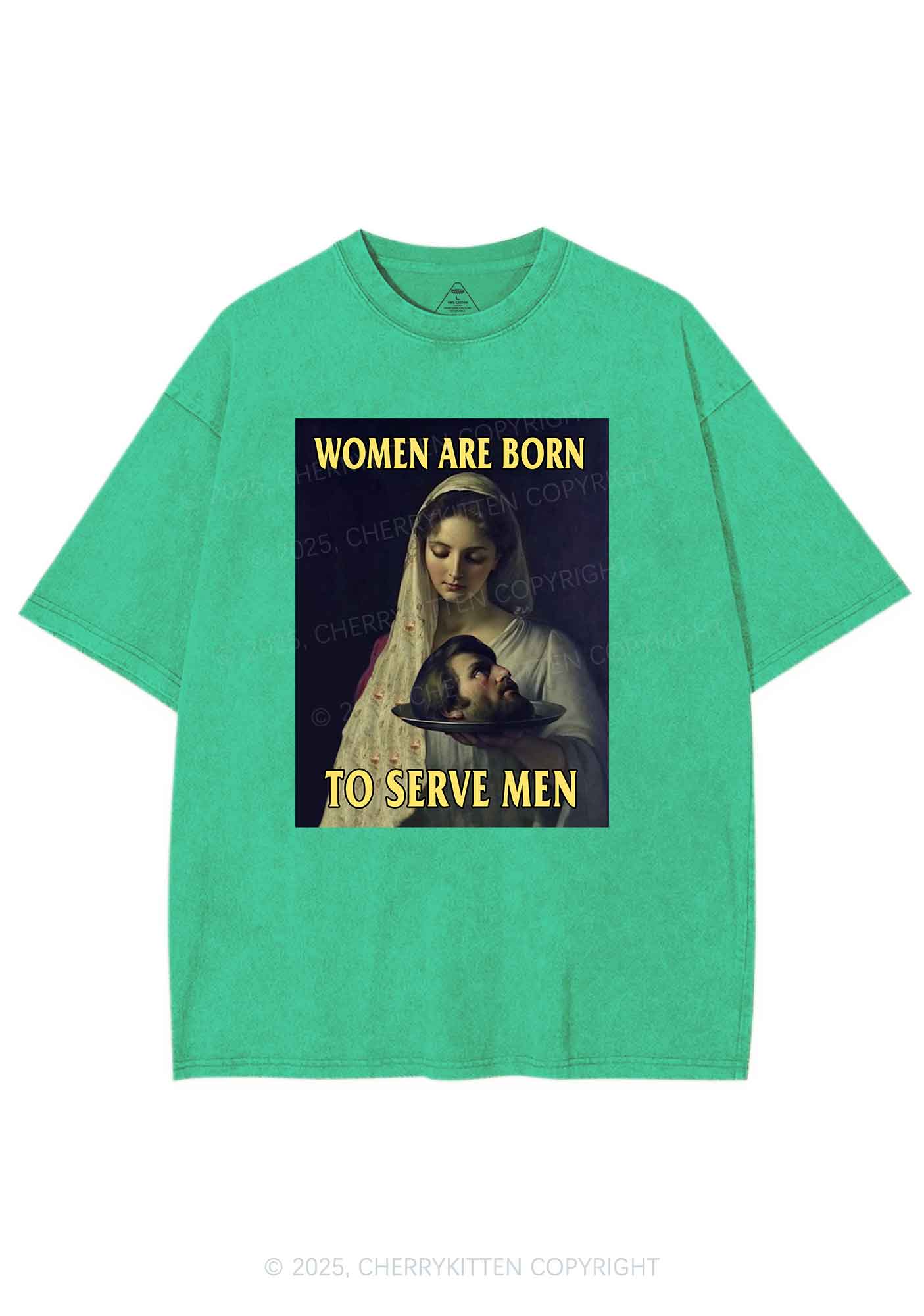 Women Born To Serve Y2K Washed Tee Cherrykitten