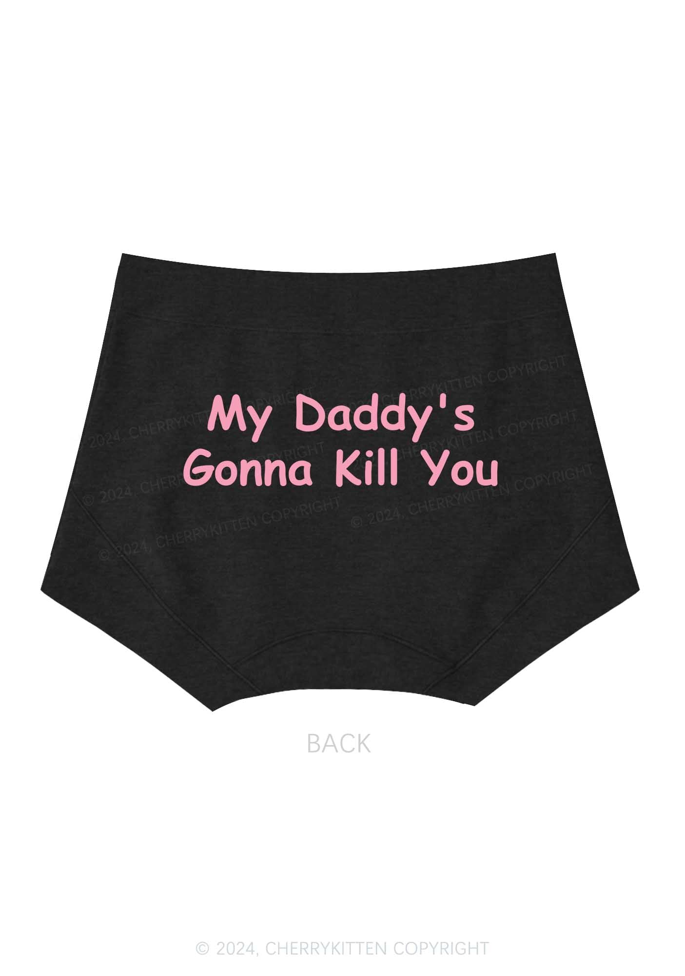 Daddy's Gonna Kill You Y2K Mid Rise Waist Boyshort Cherrykitten