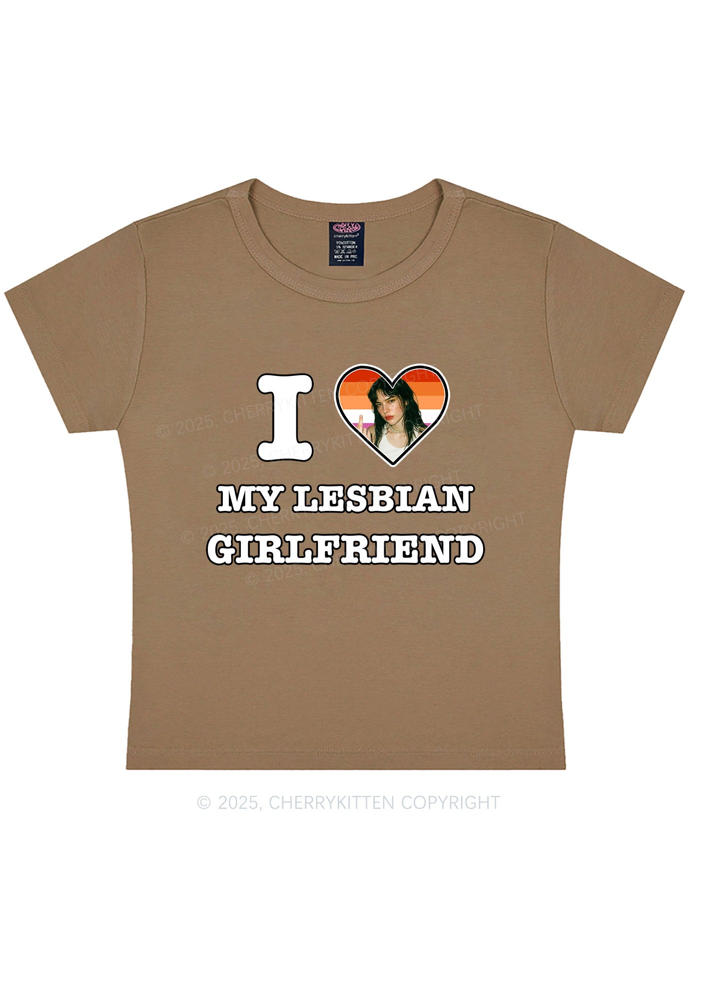 Custom My Lesbian GF Pride Y2K Baby Tee Cherrykitten