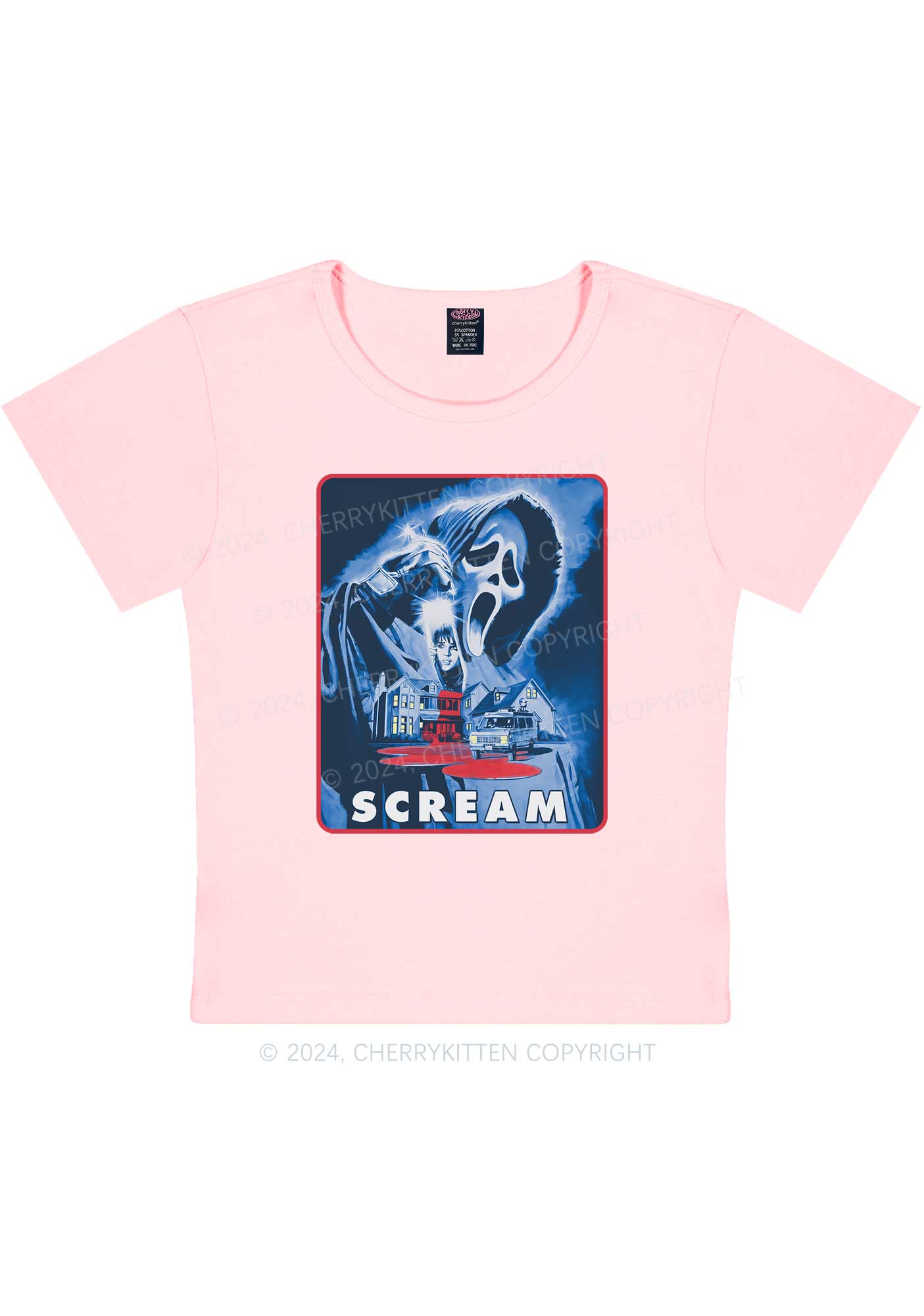 Scream Halloween Y2K Baby Tee Cherrykitten