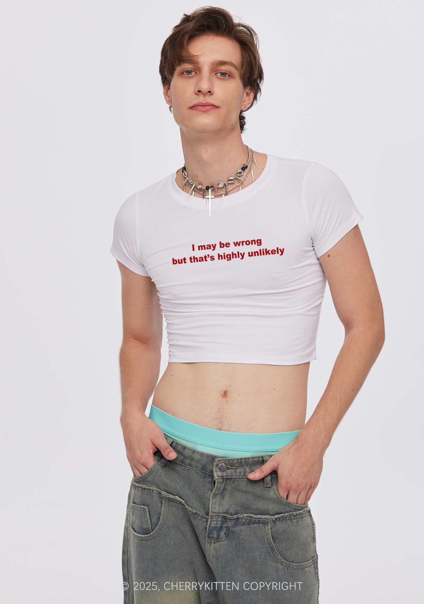 Highly Unlikely Y2K Baby Tee Cherrykitten