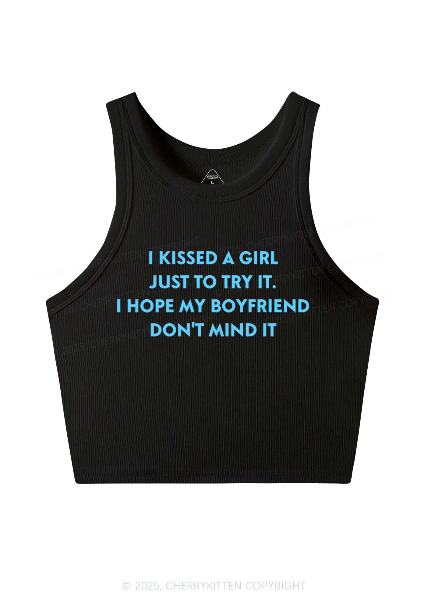 I Just Kissed A Girl Pride Y2K Crop Tank Top Cherrykitten