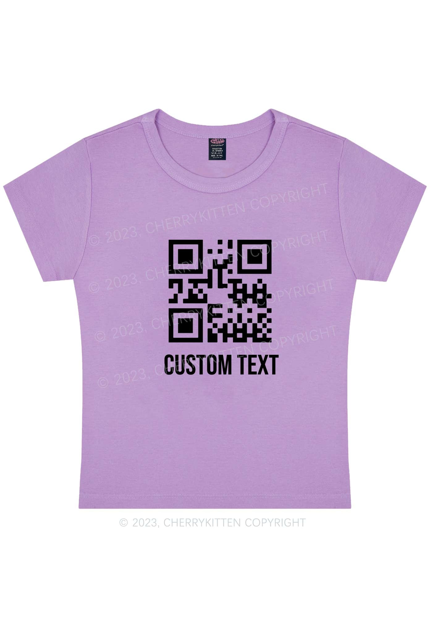 Custom Text QR Code Y2K Baby Tee Cherrykitten