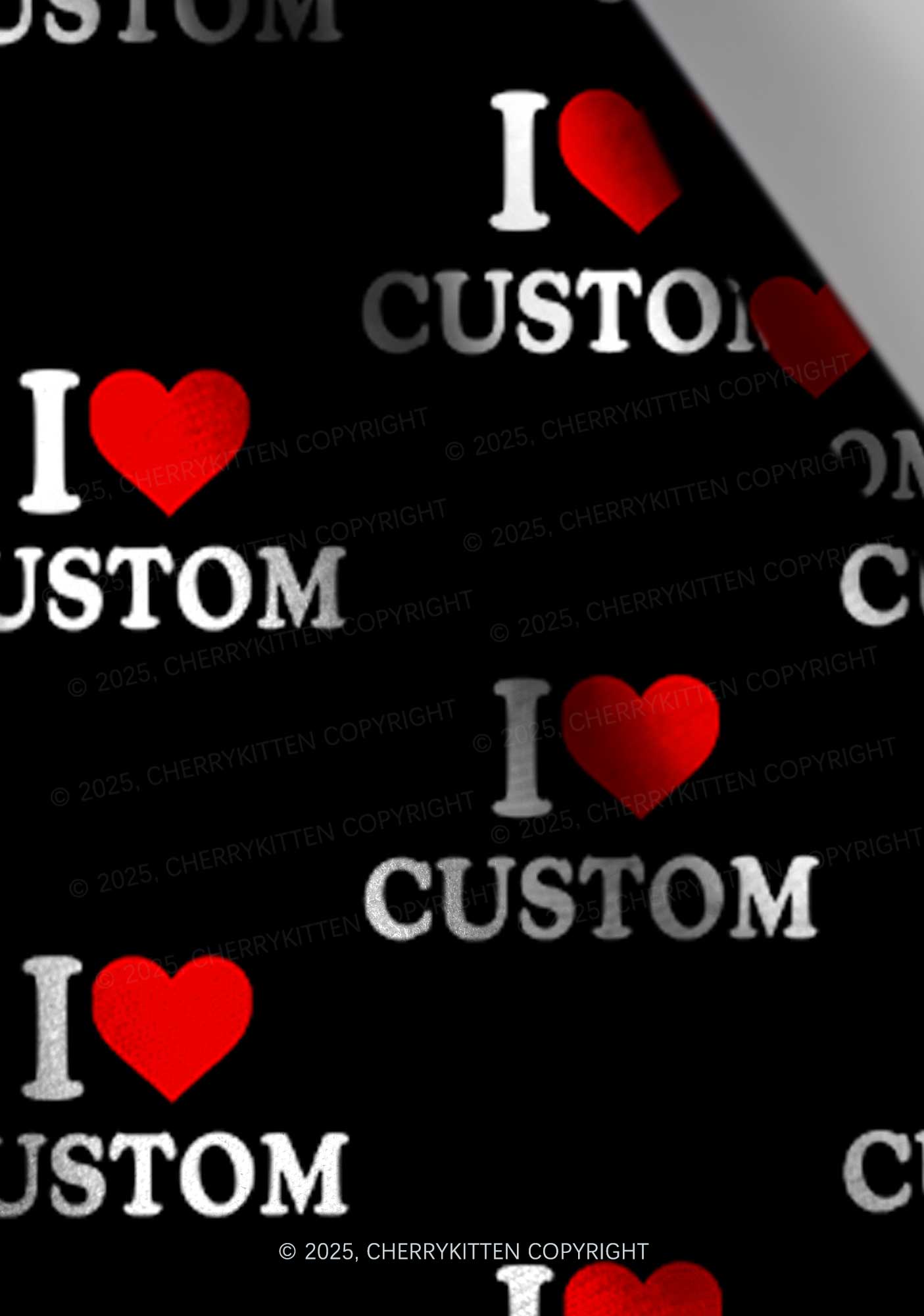 I Love Custom Valentine's Day Y2K Print Headband Cherrykitten