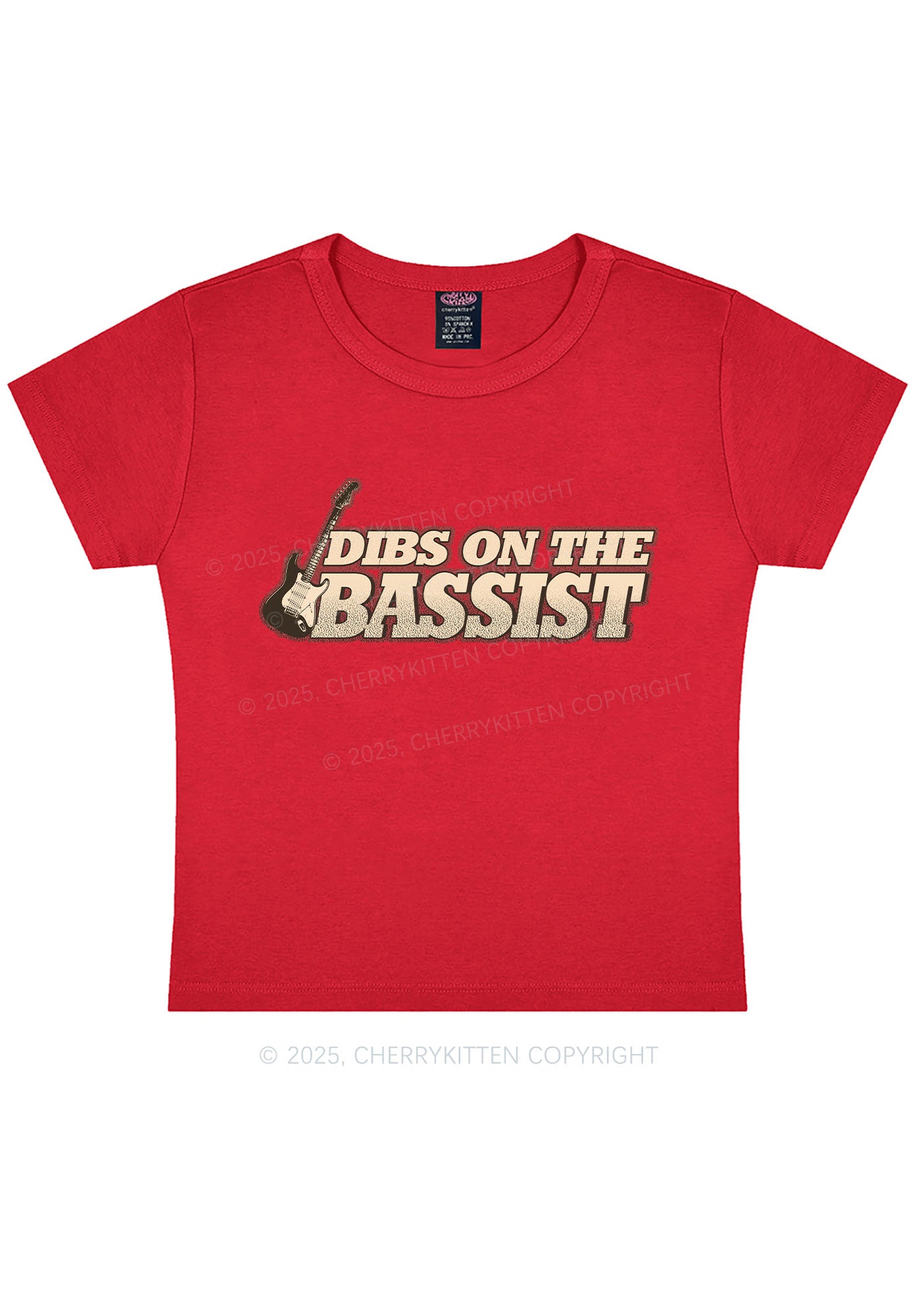 Dibs On The Bassist Y2K Baby Tee Cherrykitten