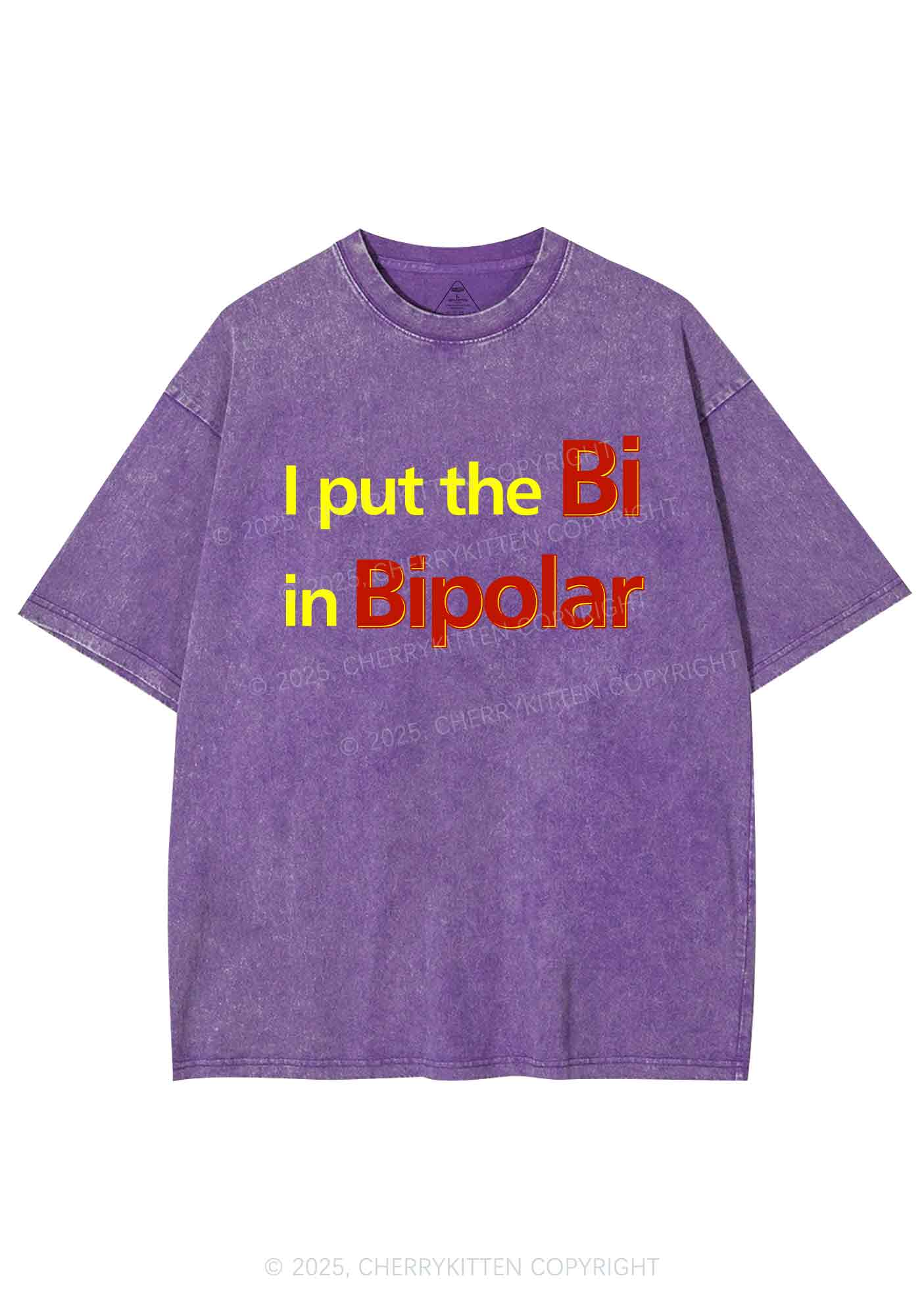 Bi In Bipolar Y2K Shirts Washed Tee Cherrykitten