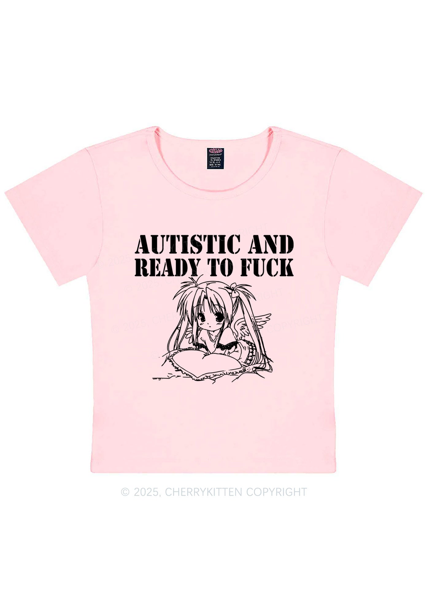 Autistic Ready To Fxxk Y2K Baby Tee Cherrykitten