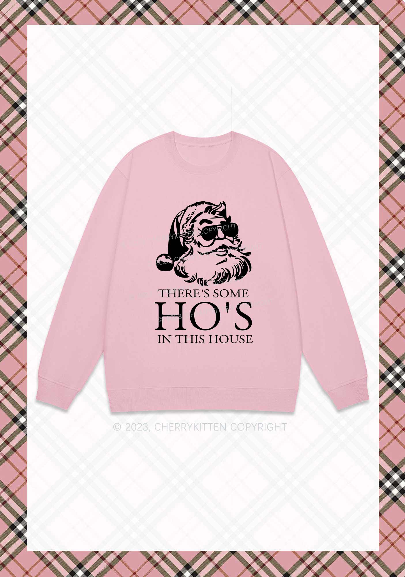 There's Some HO'S In This House Christmas Y2K Sweatshirt Cherrykitten