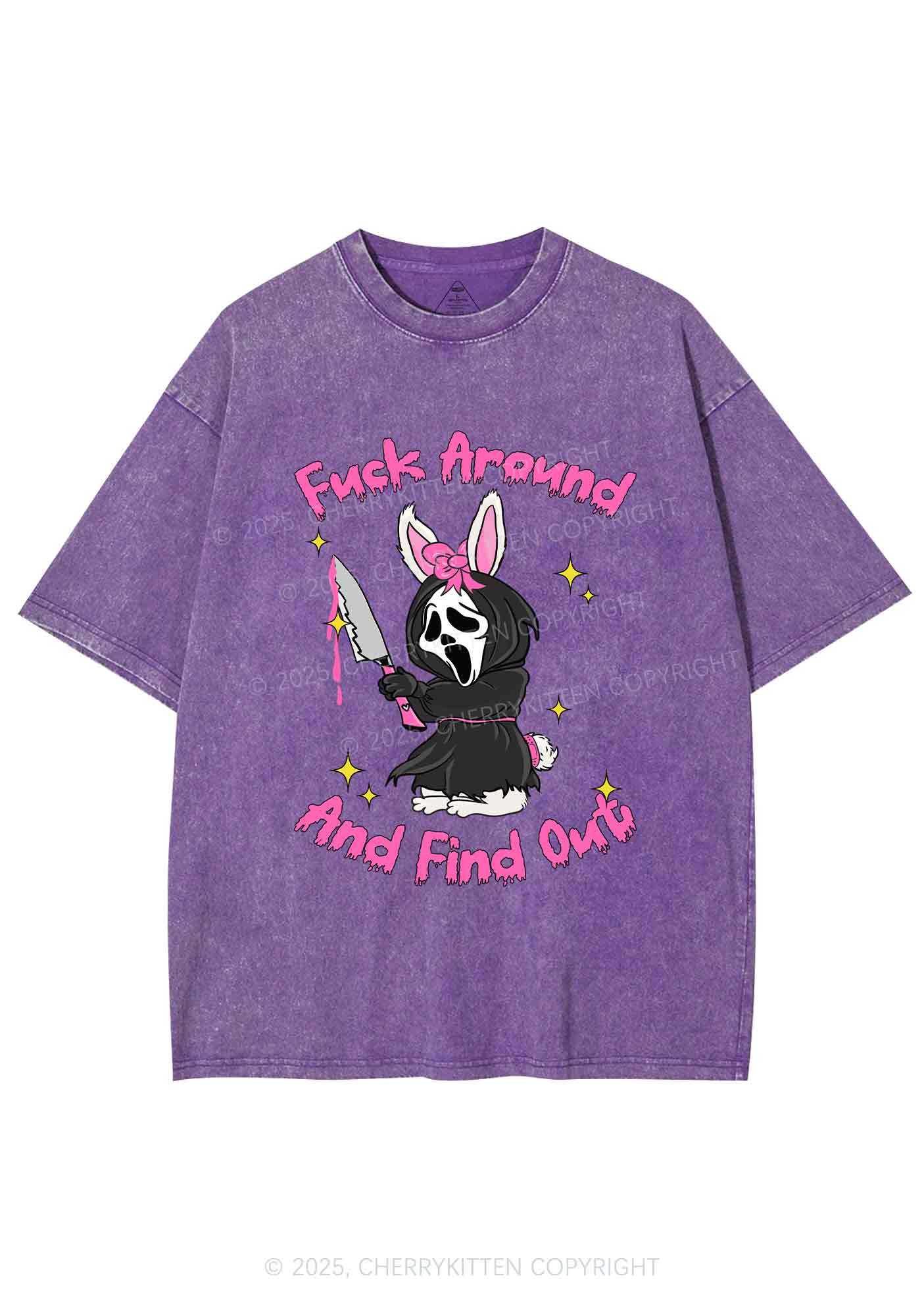 Halloween Fxxk Around Find Out Y2K Shirts Washed Tee Cherrykitten