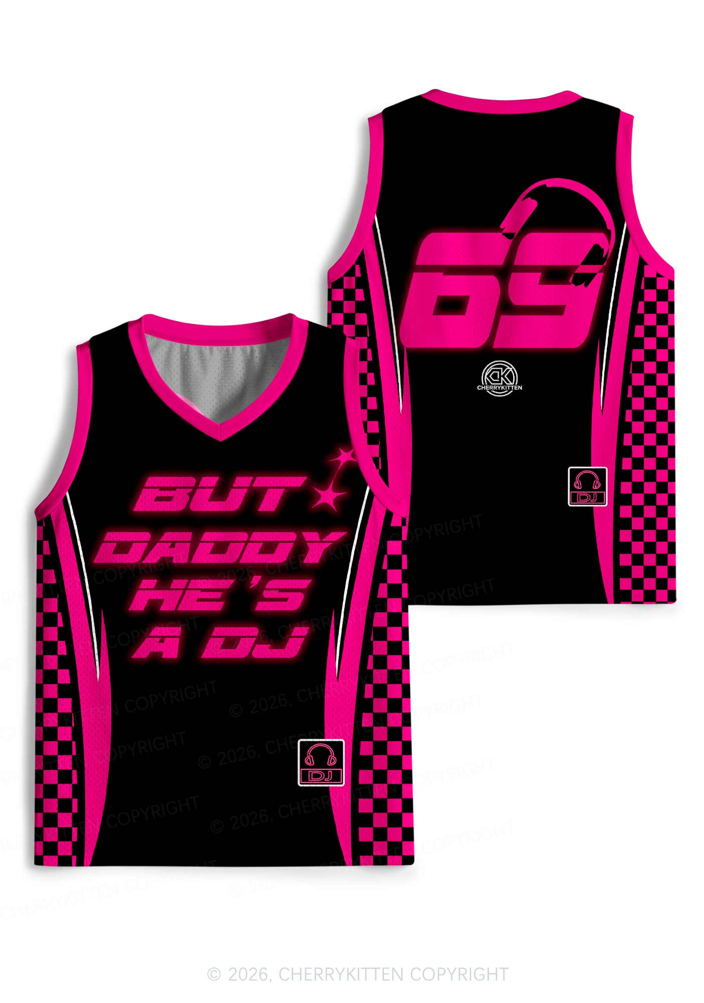 But Daddy He Is A DJ Y2K Sport Jersey Tank Cherrykitten