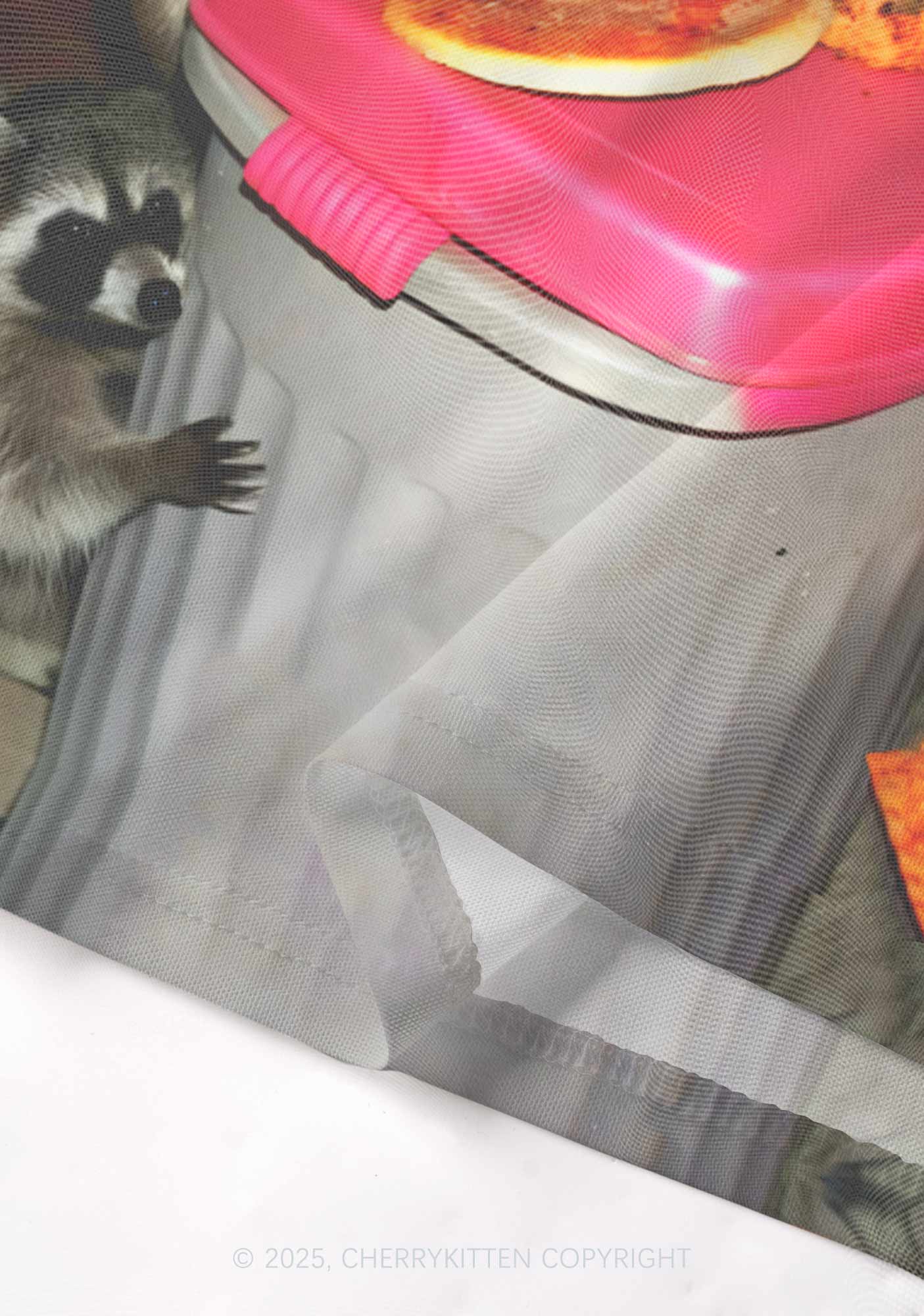 Raccoons Pizza Party Y2K Mesh Cami Tank Cherrykitten