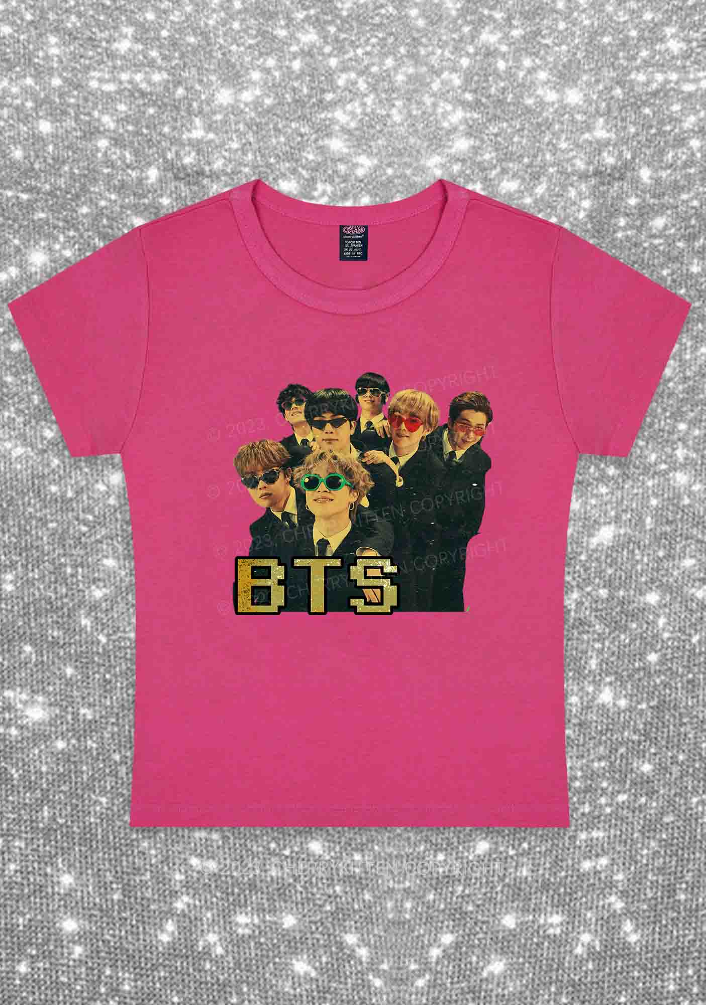 Vintage Bangtan Boys Kpop Y2K Baby Tee Cherrykitten