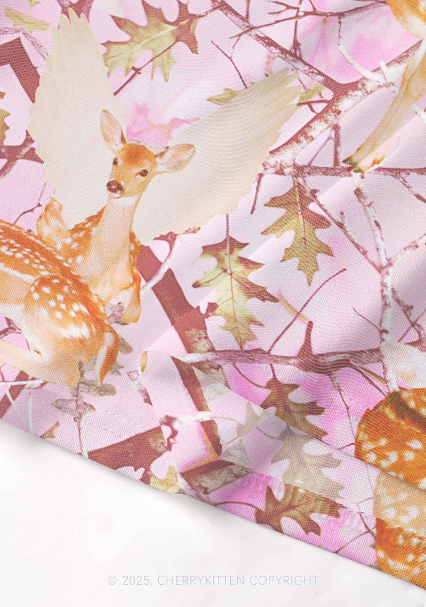 Pink Wood Deer Y2K Mesh Cami Tank Cherrykitten