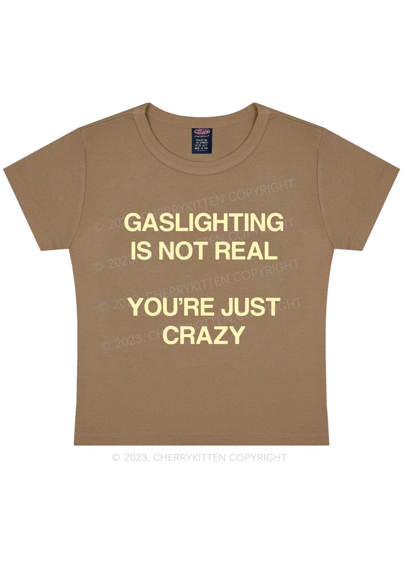 Gaslighting Not Real Y2k Baby Tee