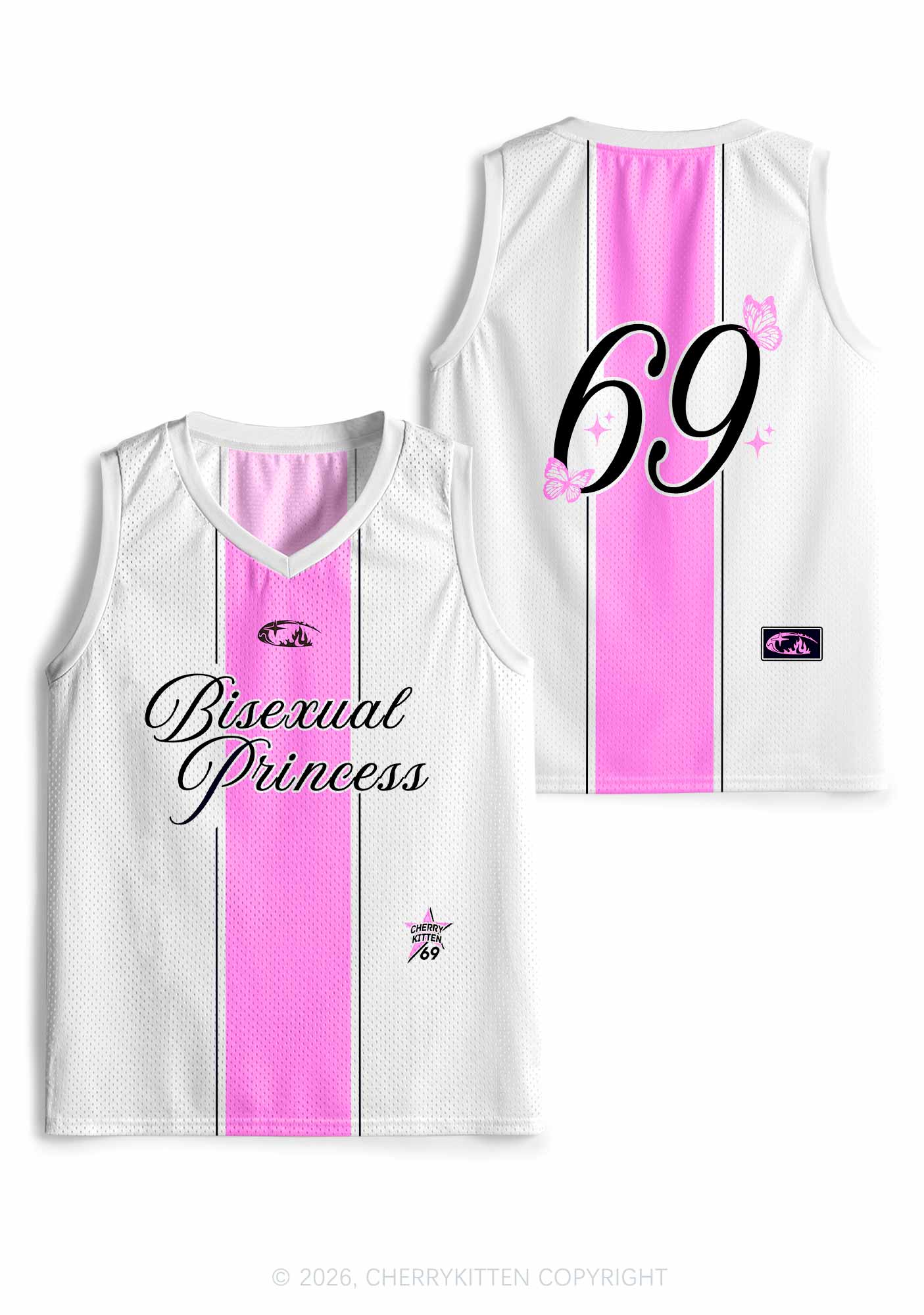 White Bisexual Princess Pride Y2K Sport Jersey Tank Cherrykitten
