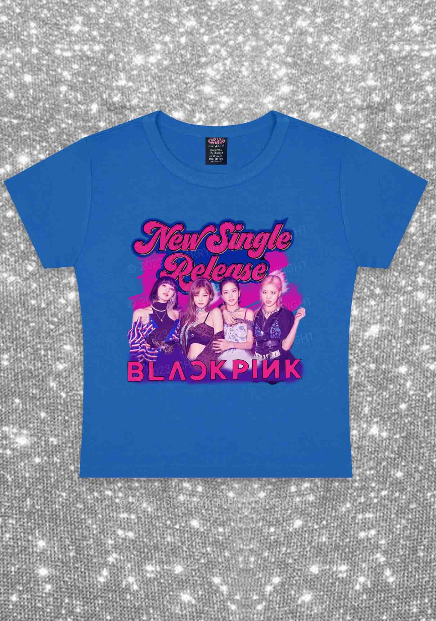 BP New Single Release Kpop Y2K Baby Tee Cherrykitten