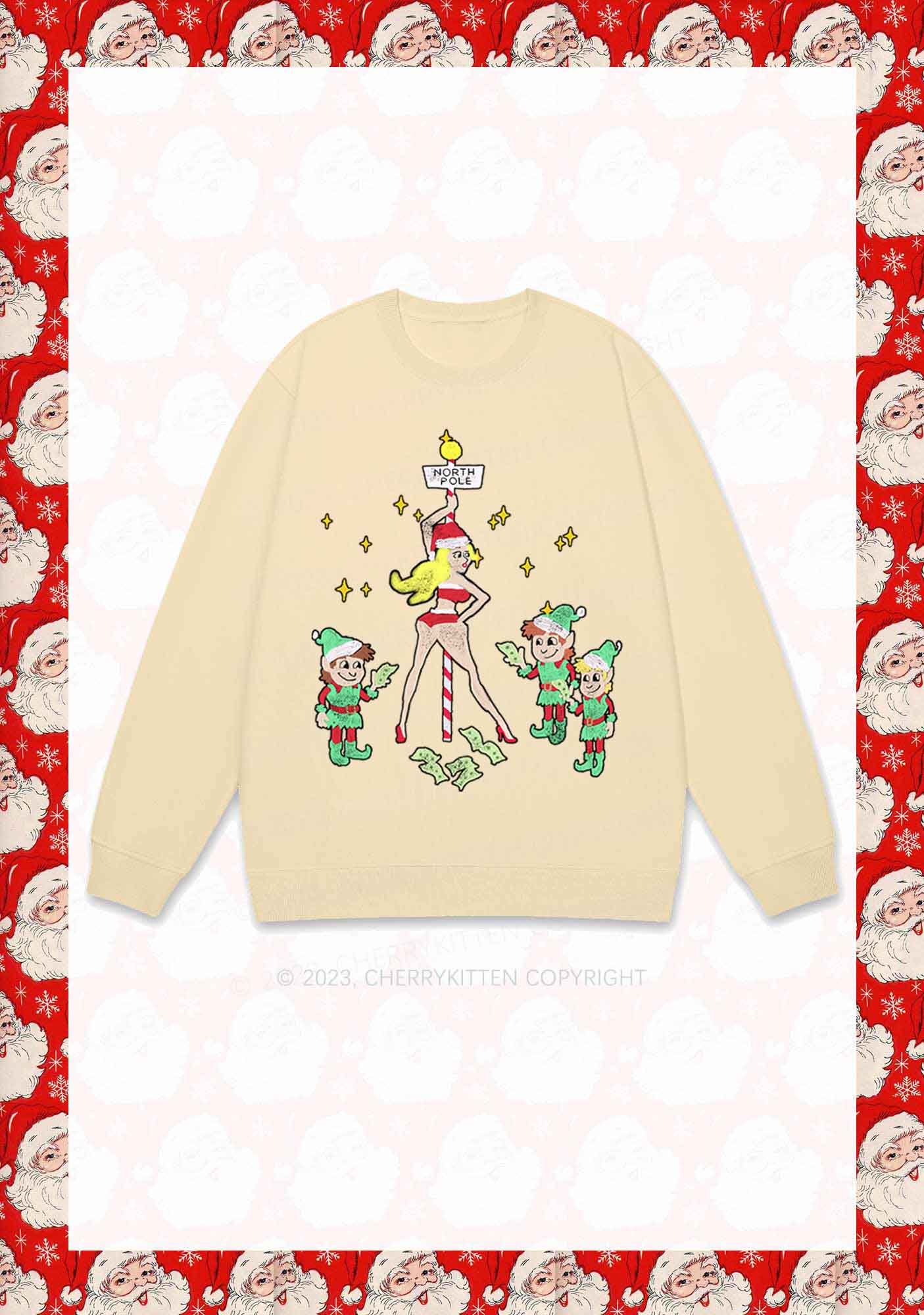 North Pole Dancing Christmas Girl Y2K Sweatshirt Cherrykitten