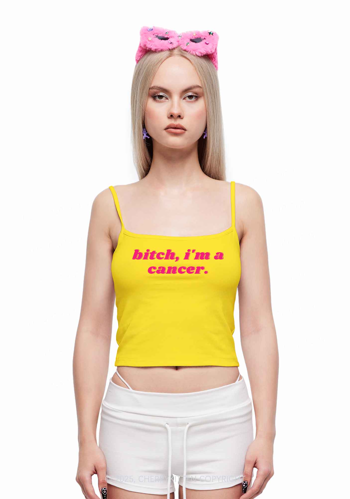 Bxtch I'm A Custom Zodiac Y2K Spaghetti Strap Cami Cherrykitten