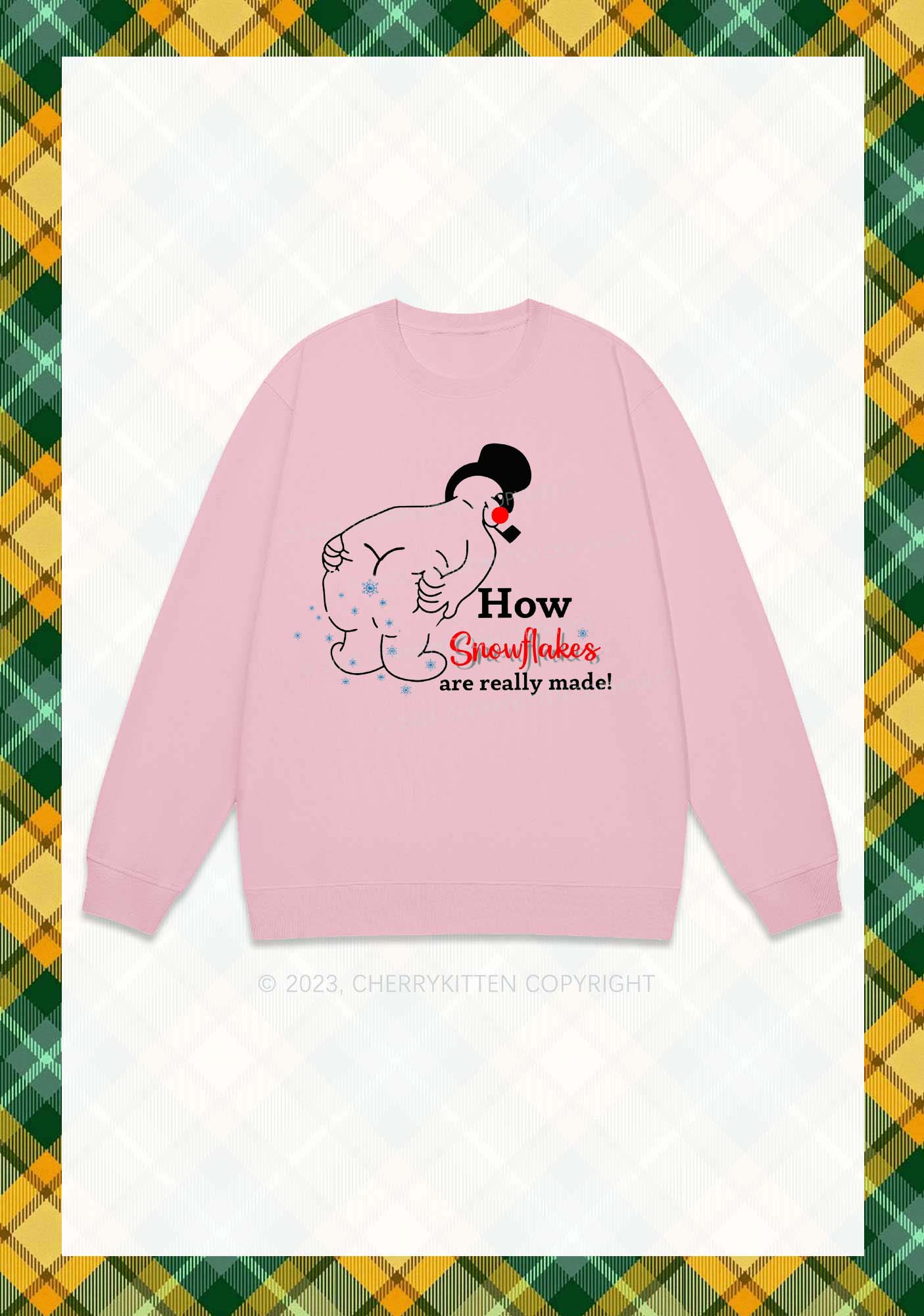 How Snowflakes Are Really Made Christmas Y2K Sweatshirt Cherrykitten