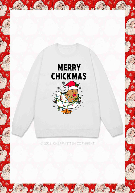 Merry Chickmas Snowflakes Christmas Y2K Sweatshirt Cherrykitten