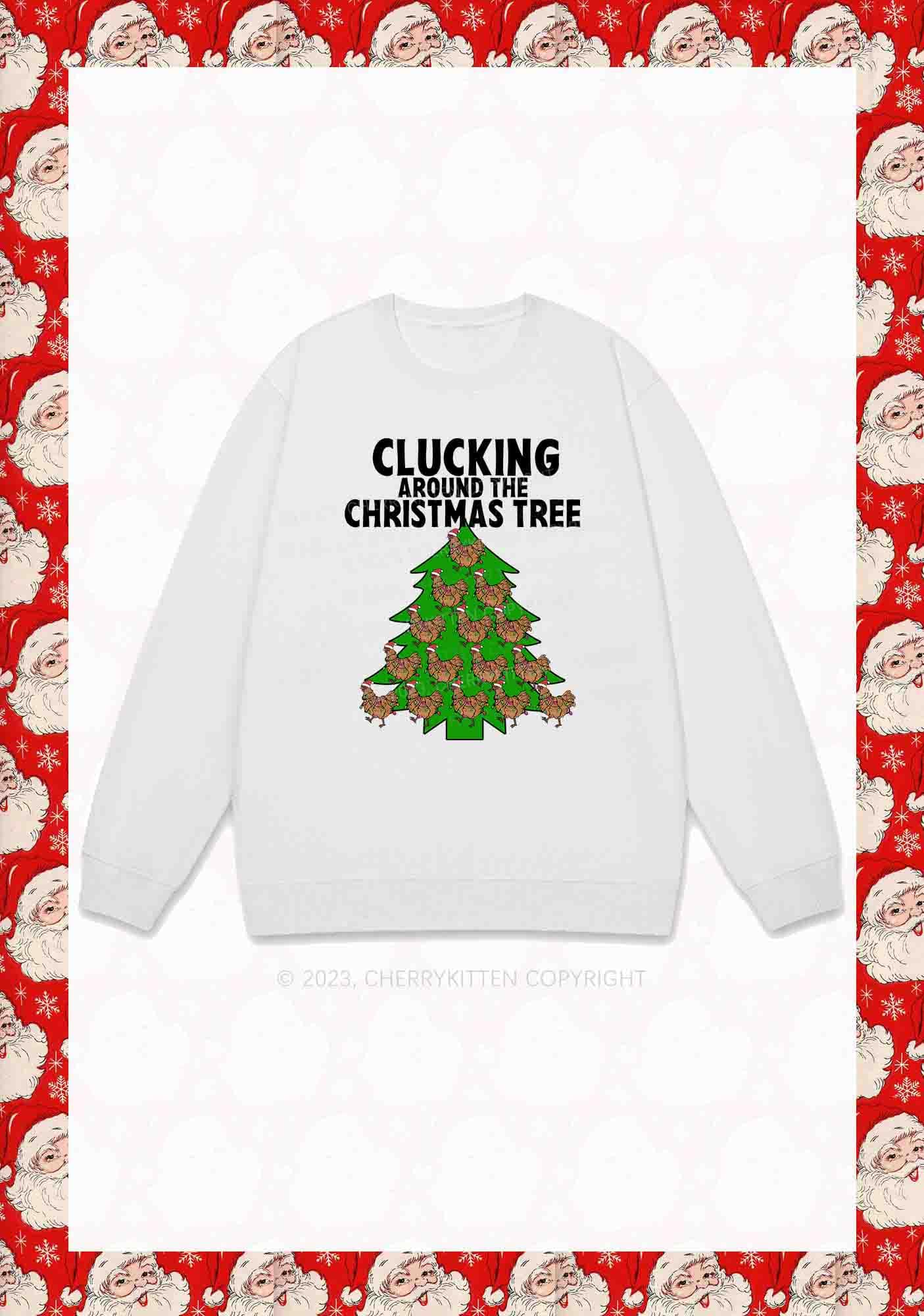 Clucking Around The Christmas Tree Y2K Sweatshirt Cherrykitten