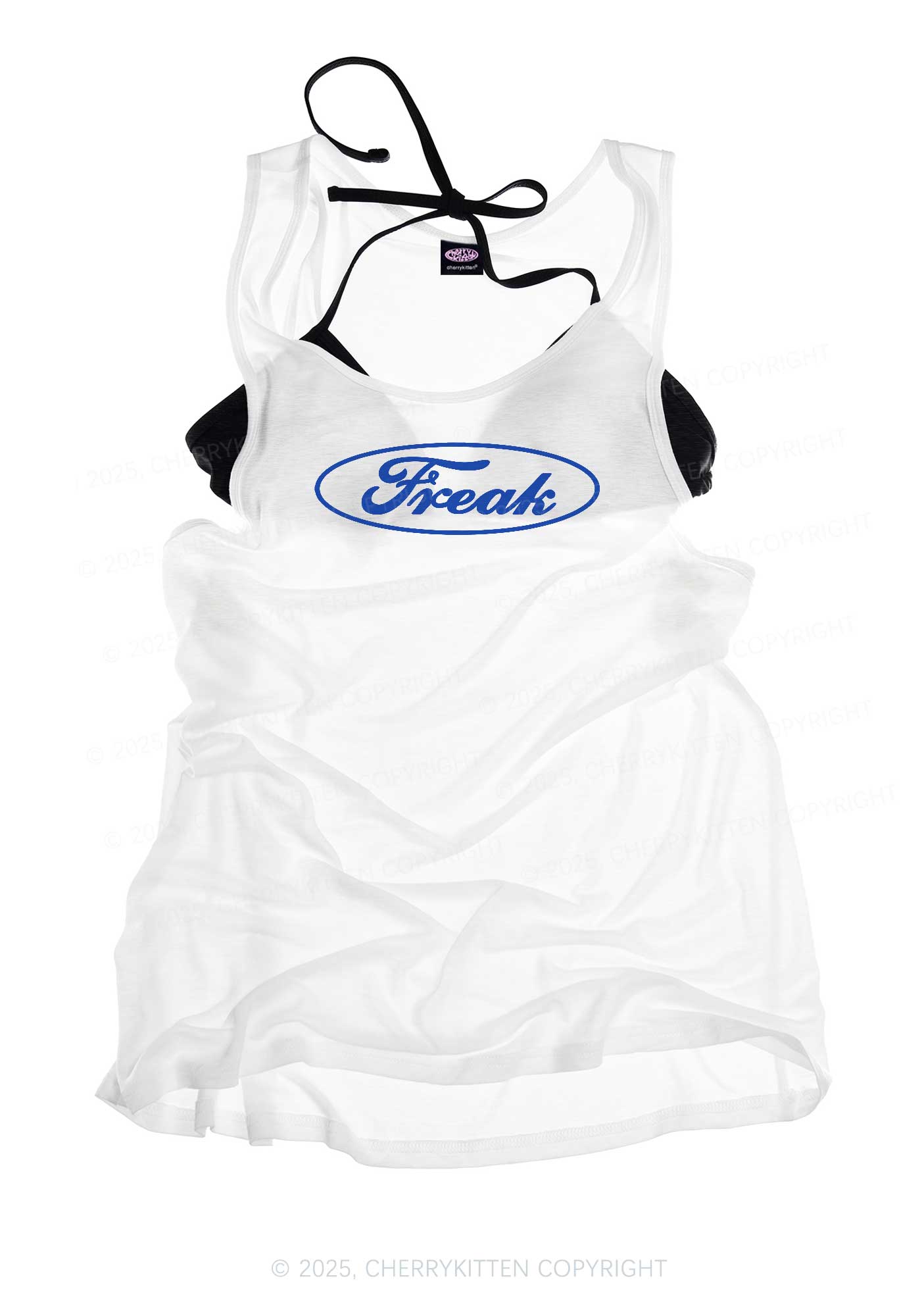 Oval Freak Y2K Sheer Boyfriend Tank Cherrykitten