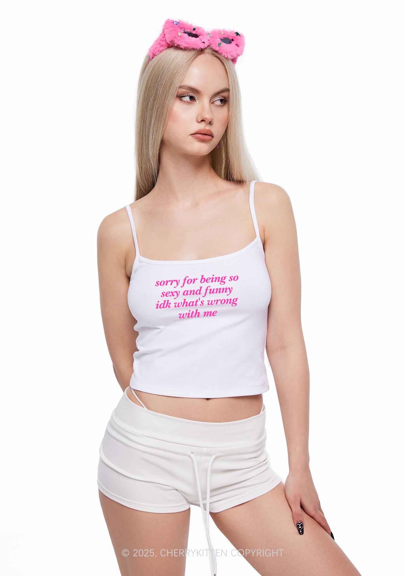 Sorry For Being So Funny Y2K Spaghetti Strap Cami Cherrykitten