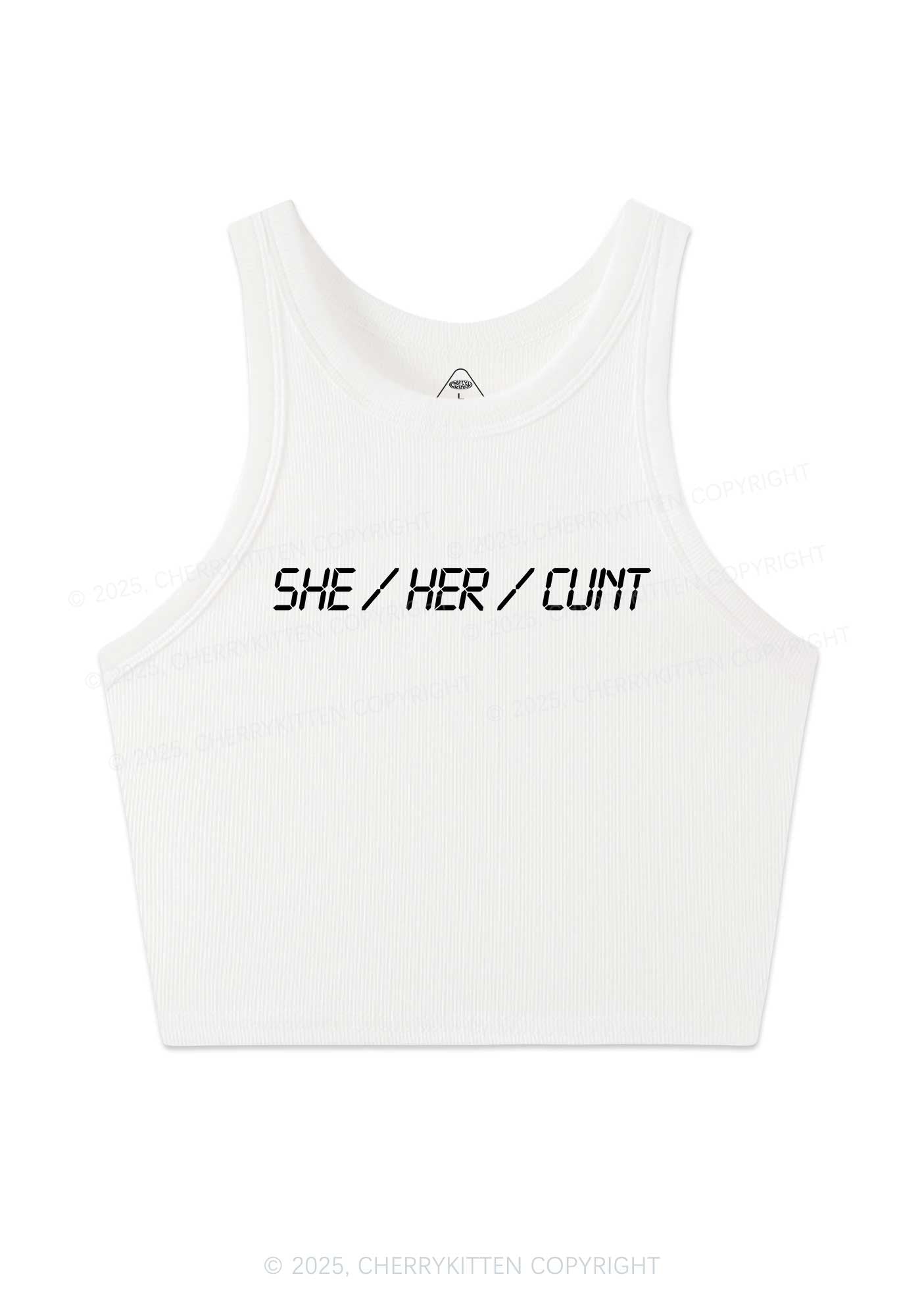 She Her Cxxt Y2K Crop Tank Top Cherrykitten